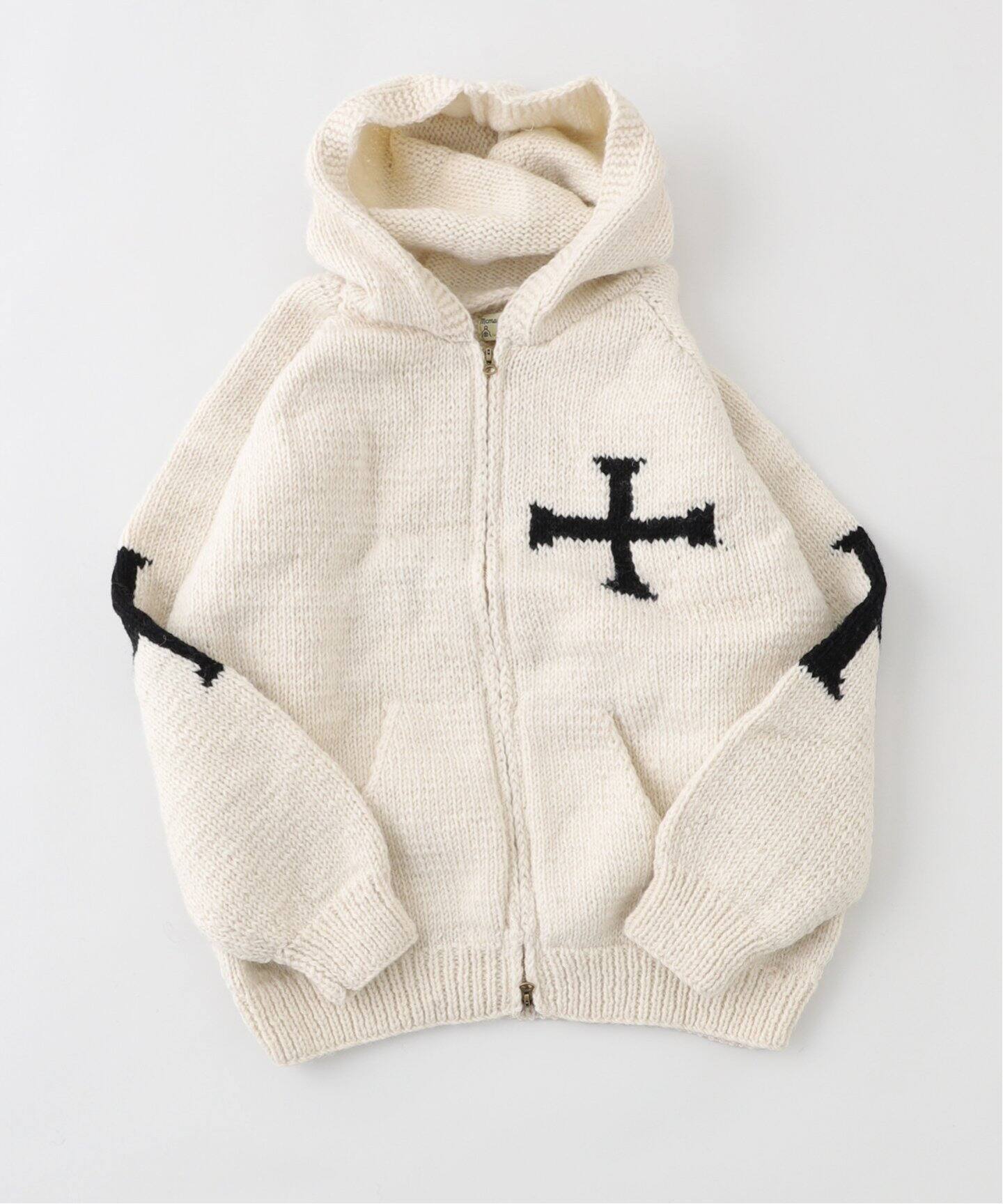 MacMahon Knitting Mills 】 +【Niche.】 Hooded Zip Knit-Cross 