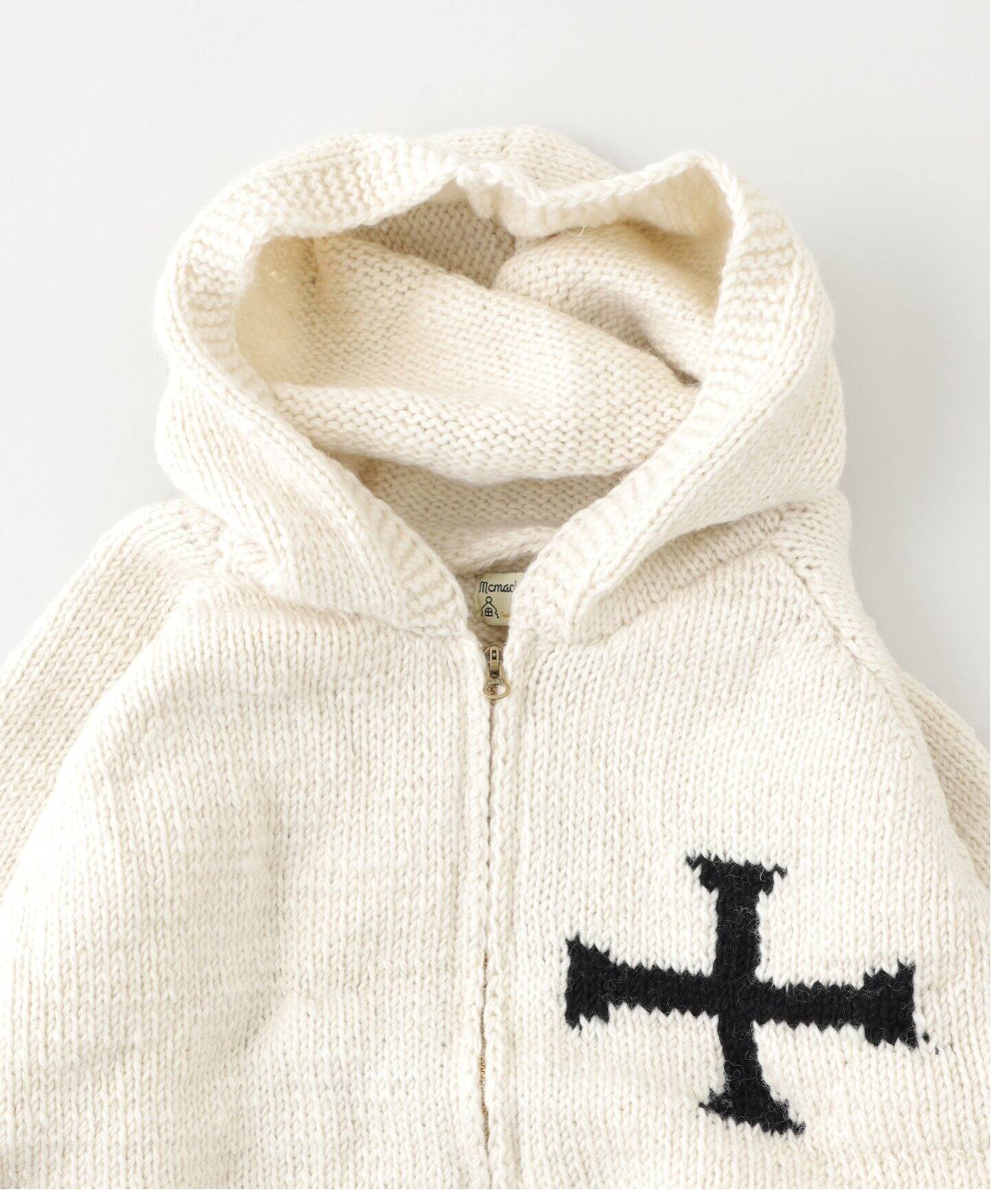 MacMahon Knitting Mills 】 +【Niche.】 Hooded Zip Knit-Cross 