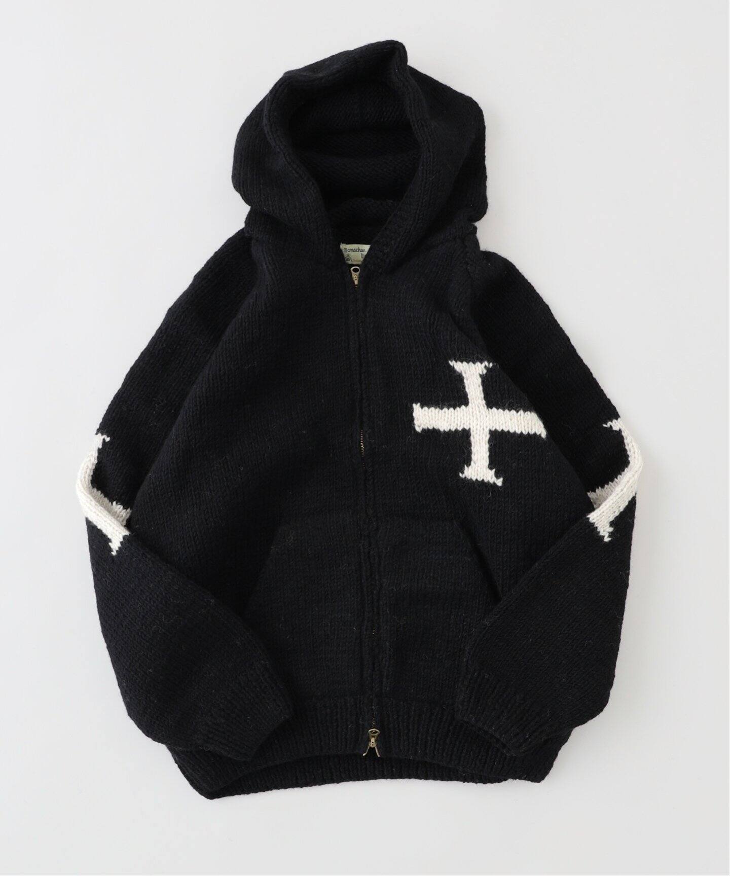 MacMahon Knitting Mills 】 +【Niche.】 Hooded Zip Knit-Cross 