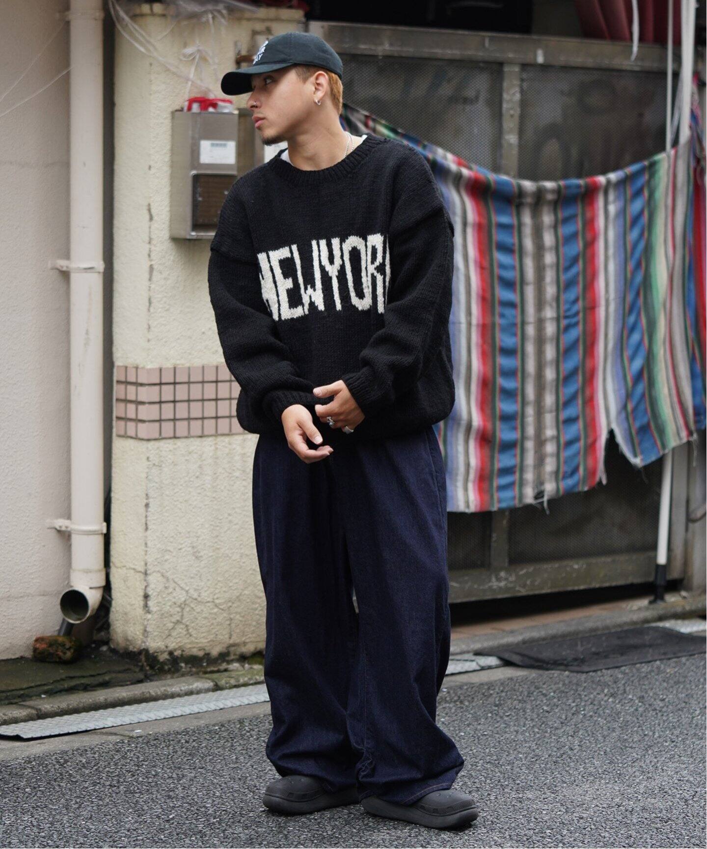 MacMahon Knitting Mills 】 +【Niche.】 Crew Neck Knit-NEW YORK 