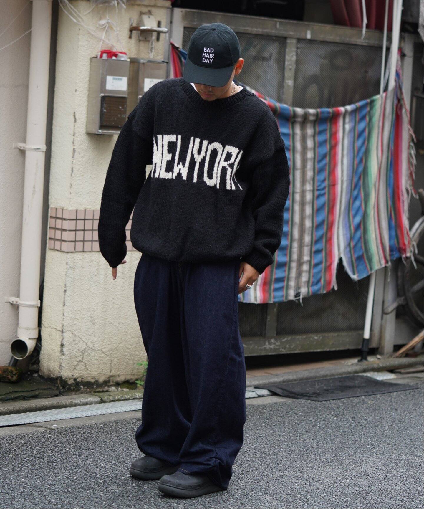 MacMahon Knitting Mills 】 +【Niche.】 Crew Neck Knit-NEW YORK  