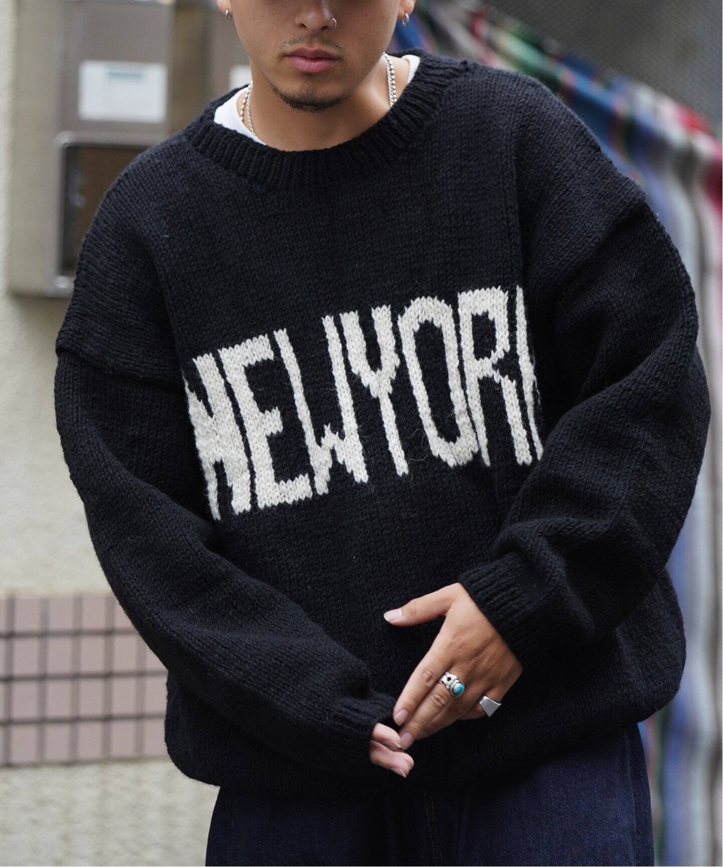 MacMahon Knitting Mills 】 +【Niche.】 Crew Neck Knit-NEW YORK  