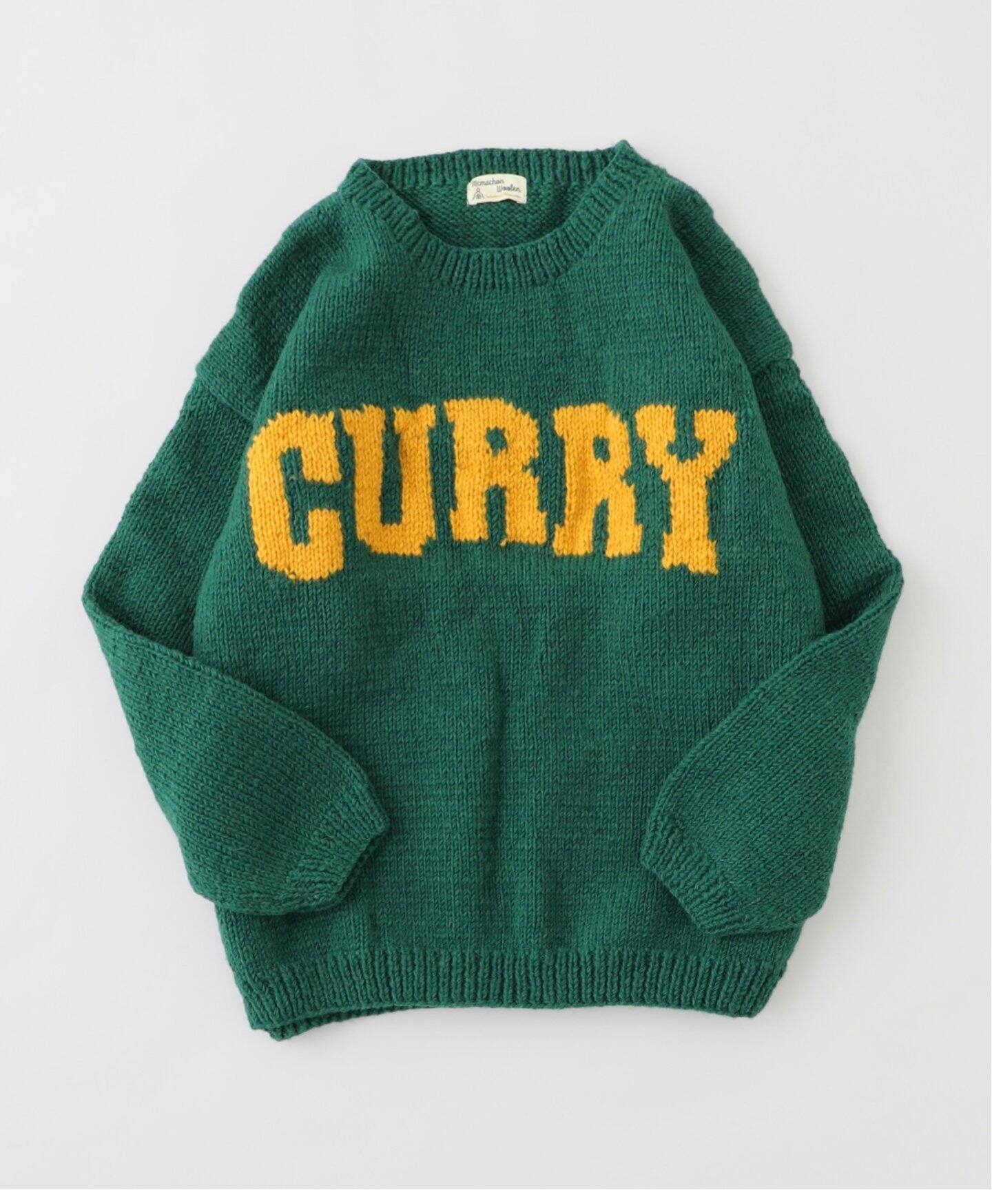 MacMahon Knitting Mills 】 +【Niche.】 Crew Neck Knit-GREEN CURRY 