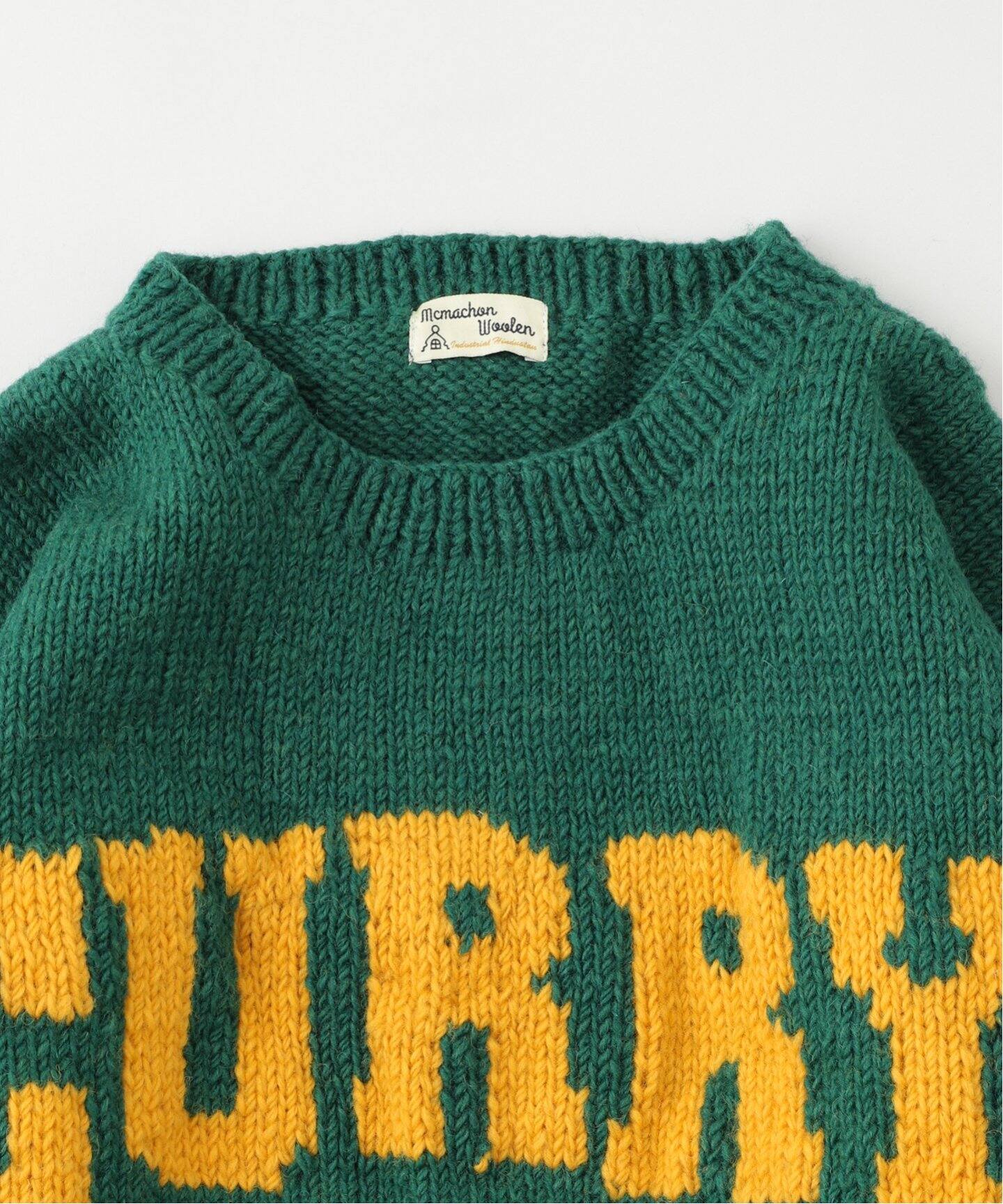 MacMahon Knitting Mills 】 +【Niche.】 Crew Neck Knit-GREEN CURRY 