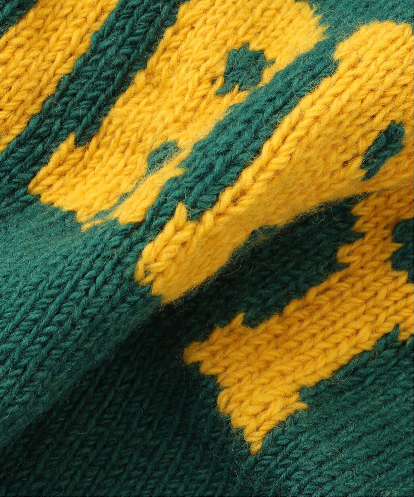 MacMahon Knitting Mills 】 +【Niche.】 Crew Neck Knit-GREEN CURRY 