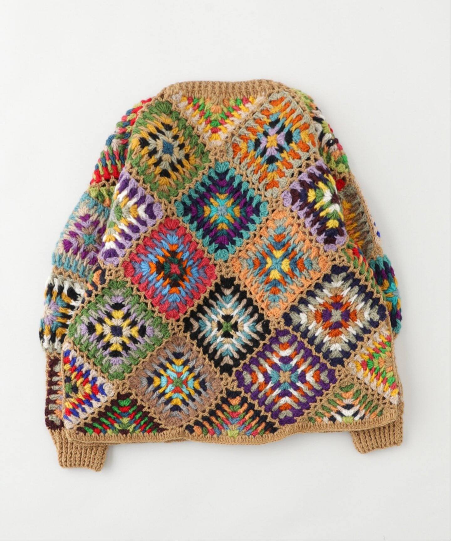 MacMahon Knitting Mills 】 +【Niche.】 Crochet Cardigan-Rhombus 