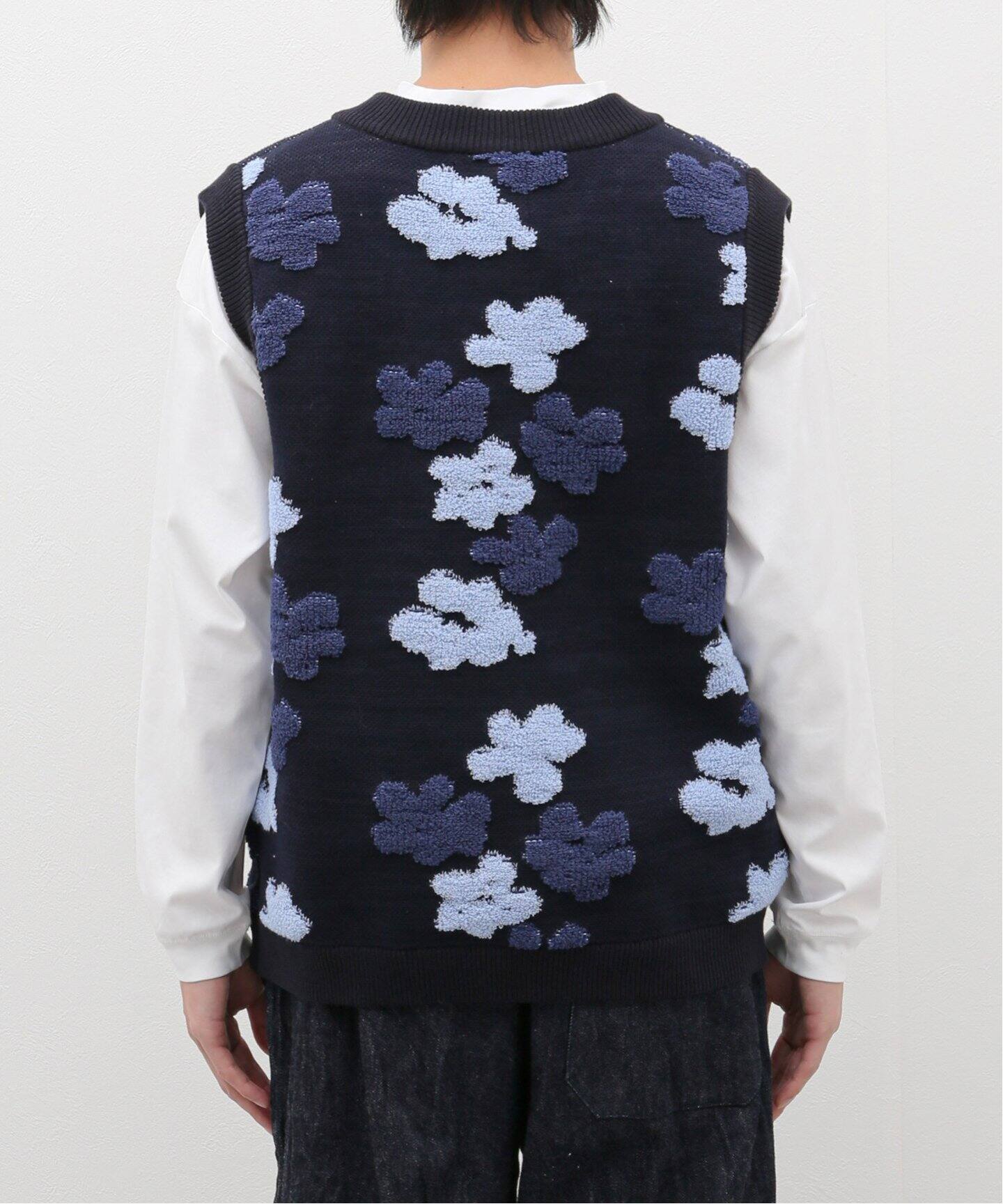 SON OF THE CHEESE / サノバチーズ】 Flower Pattern Knit Vest 