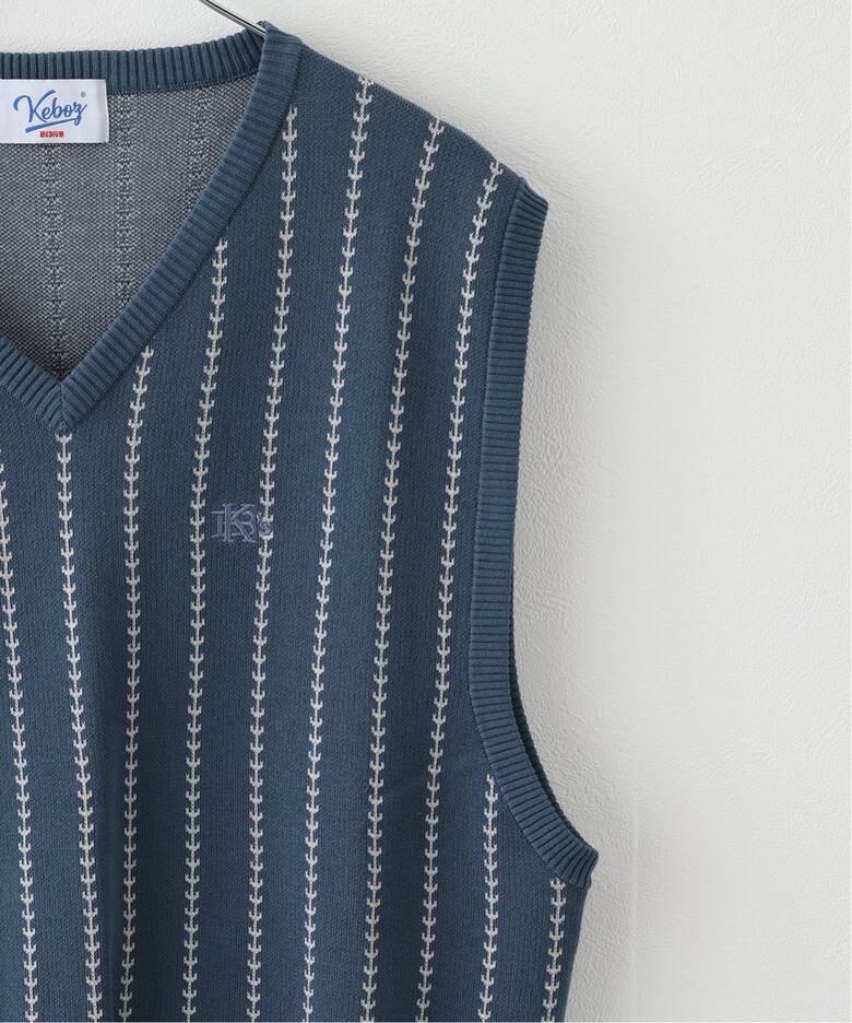 KEBOZ BALL STRIPE KNIT VEST（ベスト）｜B.C STOCK（ベーセーストック 