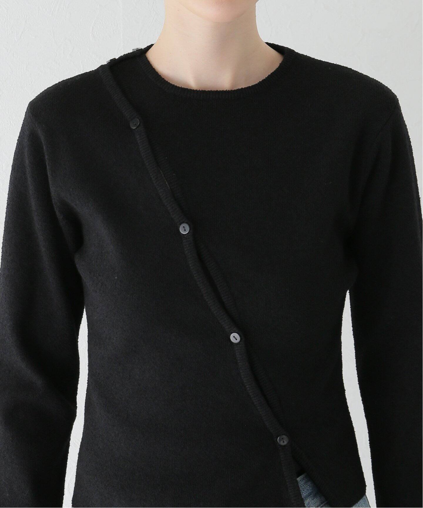 ミニブークレ アシンメトリーカーディガン（カーディガン）｜EDIT.FOR  