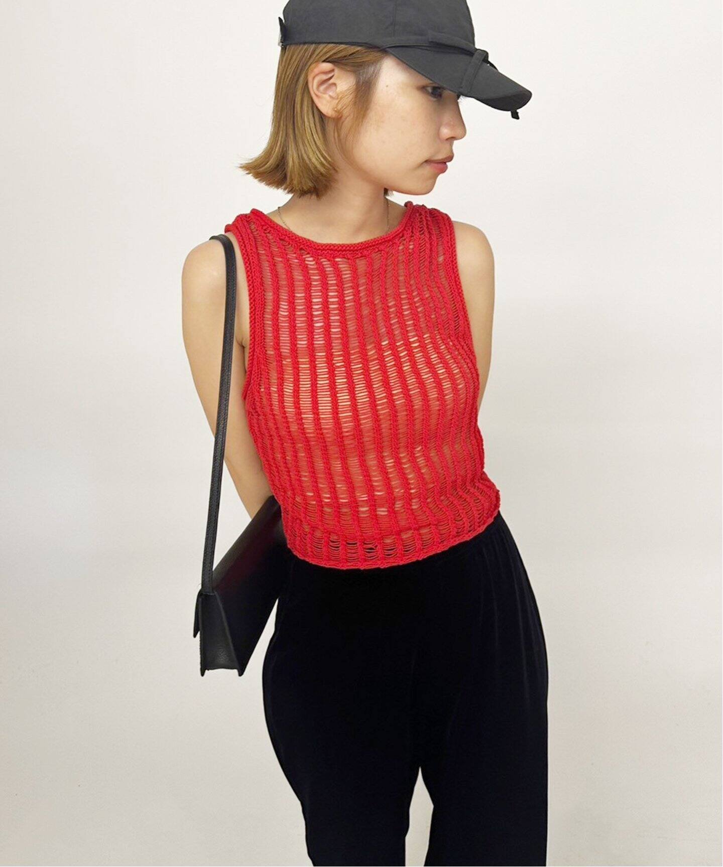 ZULU&ZEPHYR / ズールーアンドゼファー CROCHET TOP 赤 ZULU&ZEPHYR / ズールーアンドゼファー CROCHET TOP 赤