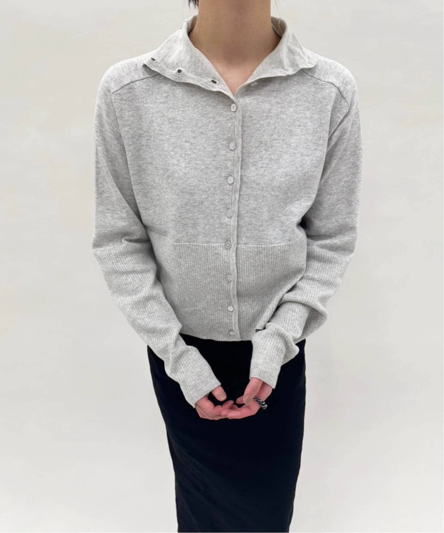 追加》【Hella/ヘラ】別注 HIGHNECK KNIT CARDIGAN（カーディガン 