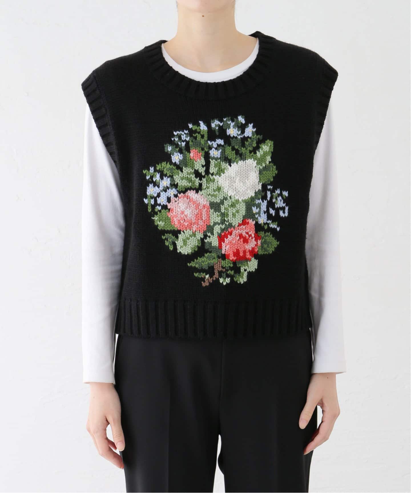 YUHAN WANG ユハンワンROSE INTARSIA VEST