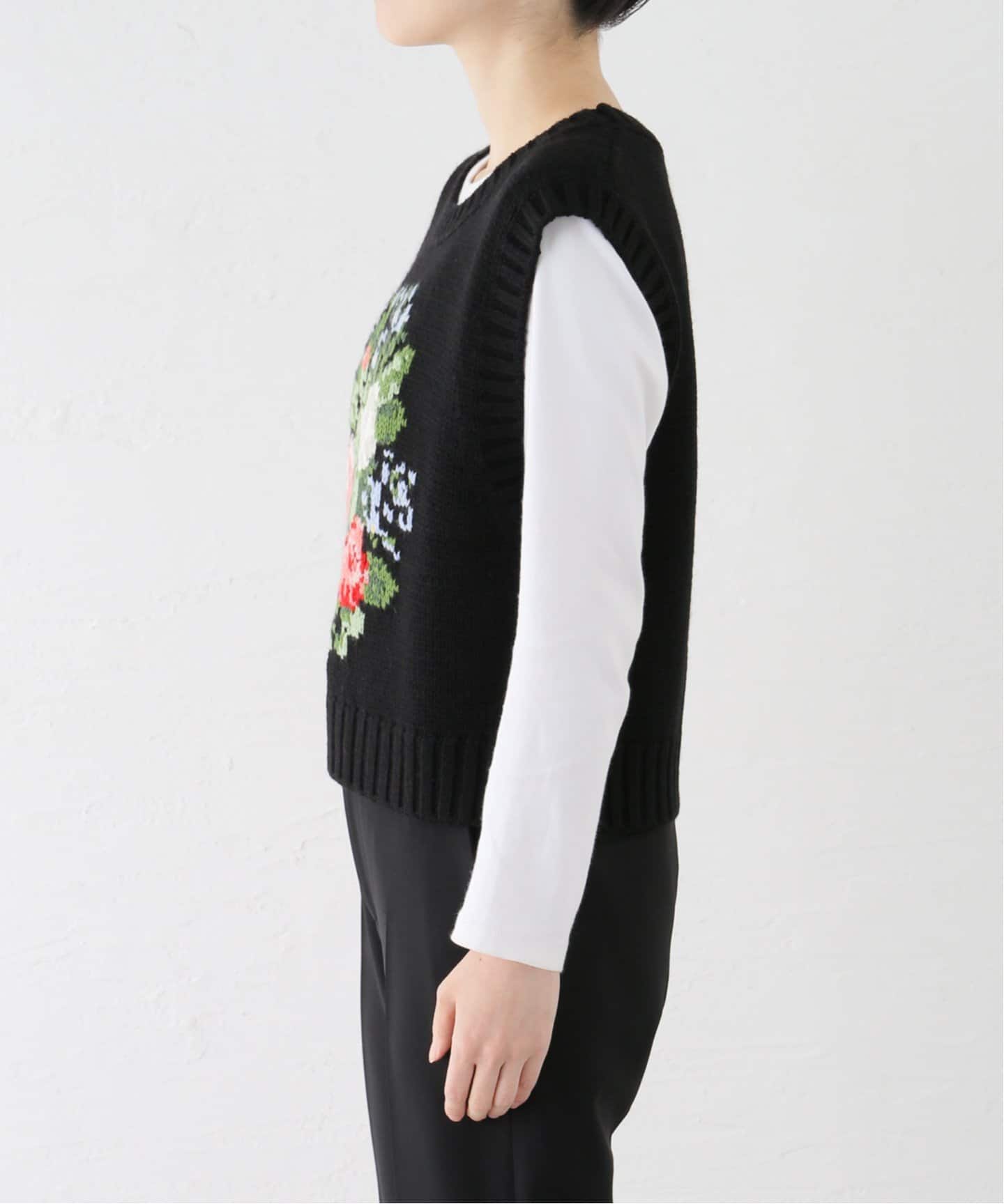 YUHAN WANG ユハンワンROSE INTARSIA VEST