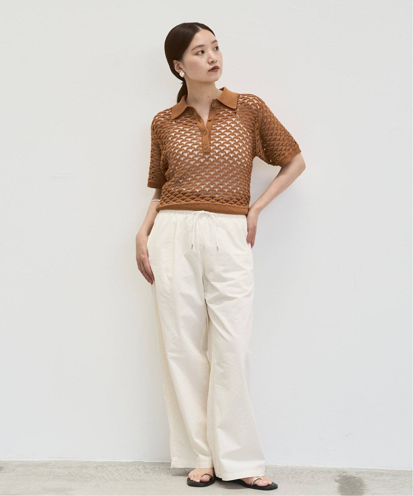 コードヤーンメッシュ襟付きプルオーバー（ニット／セーター）｜IENA  