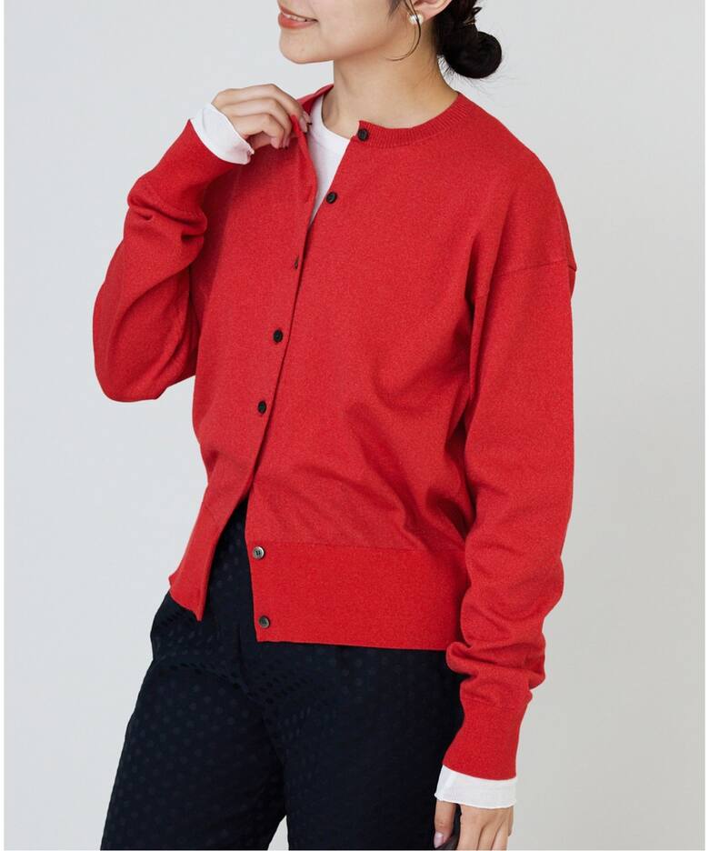 WEB限定/追加》LEVITA ロングスリーブクルーカーディガン  