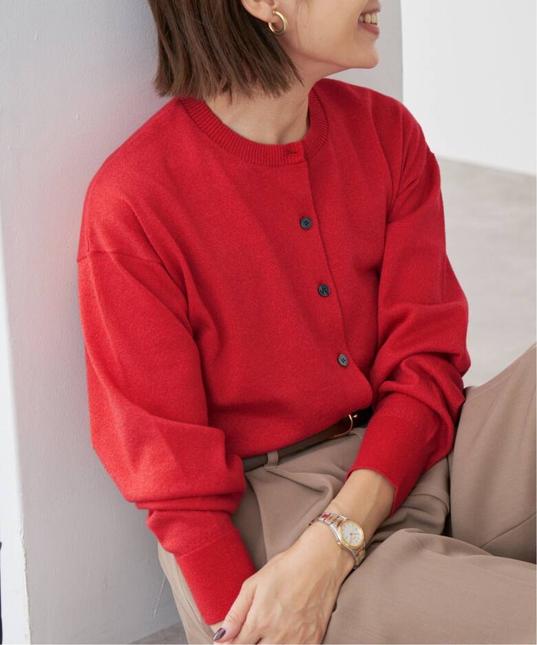 WEB限定/追加》LEVITA ロングスリーブクルーカーディガン  