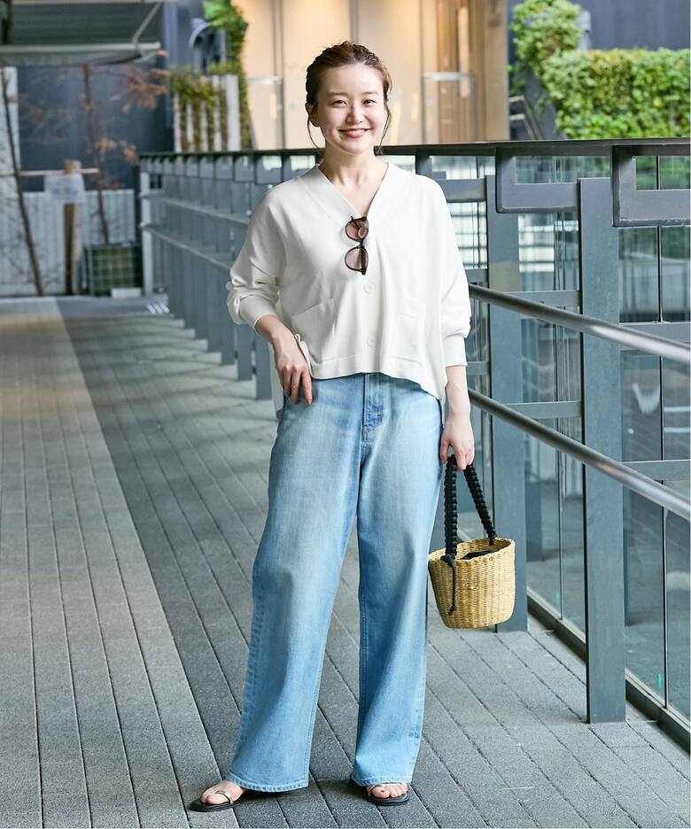 追加》ドライコットン Vネックカーディガン（カーディガン）｜IENA  