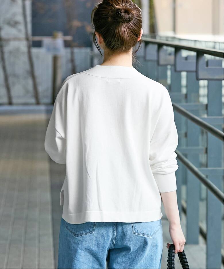 追加》ドライコットン Vネックカーディガン（カーディガン）｜IENA  