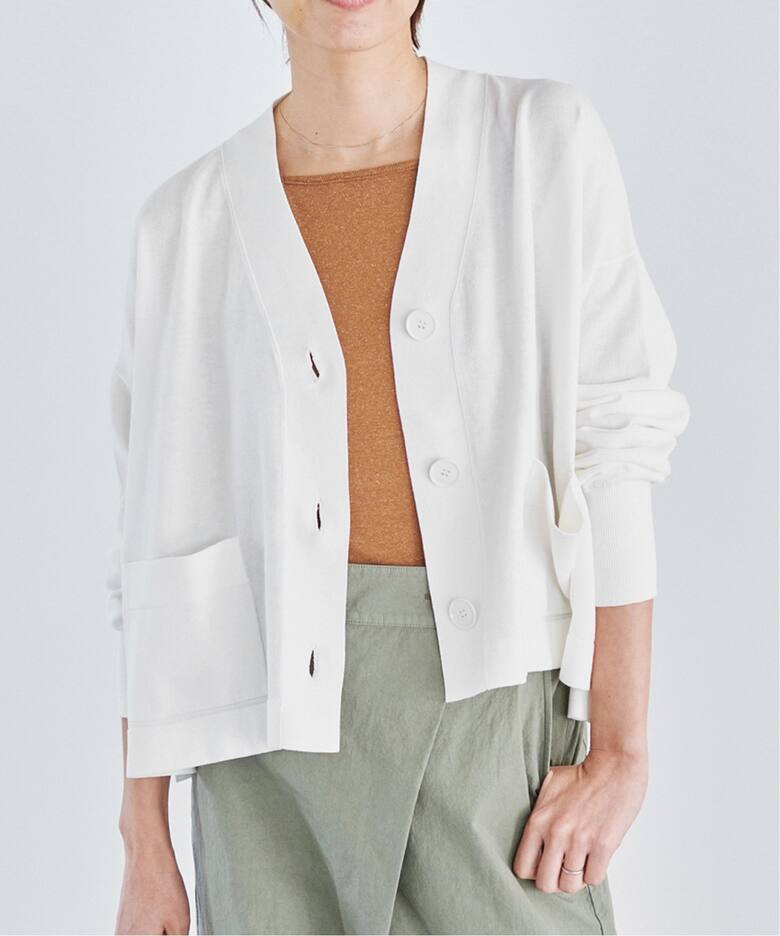 追加》ドライコットン Vネックカーディガン（カーディガン）｜IENA  