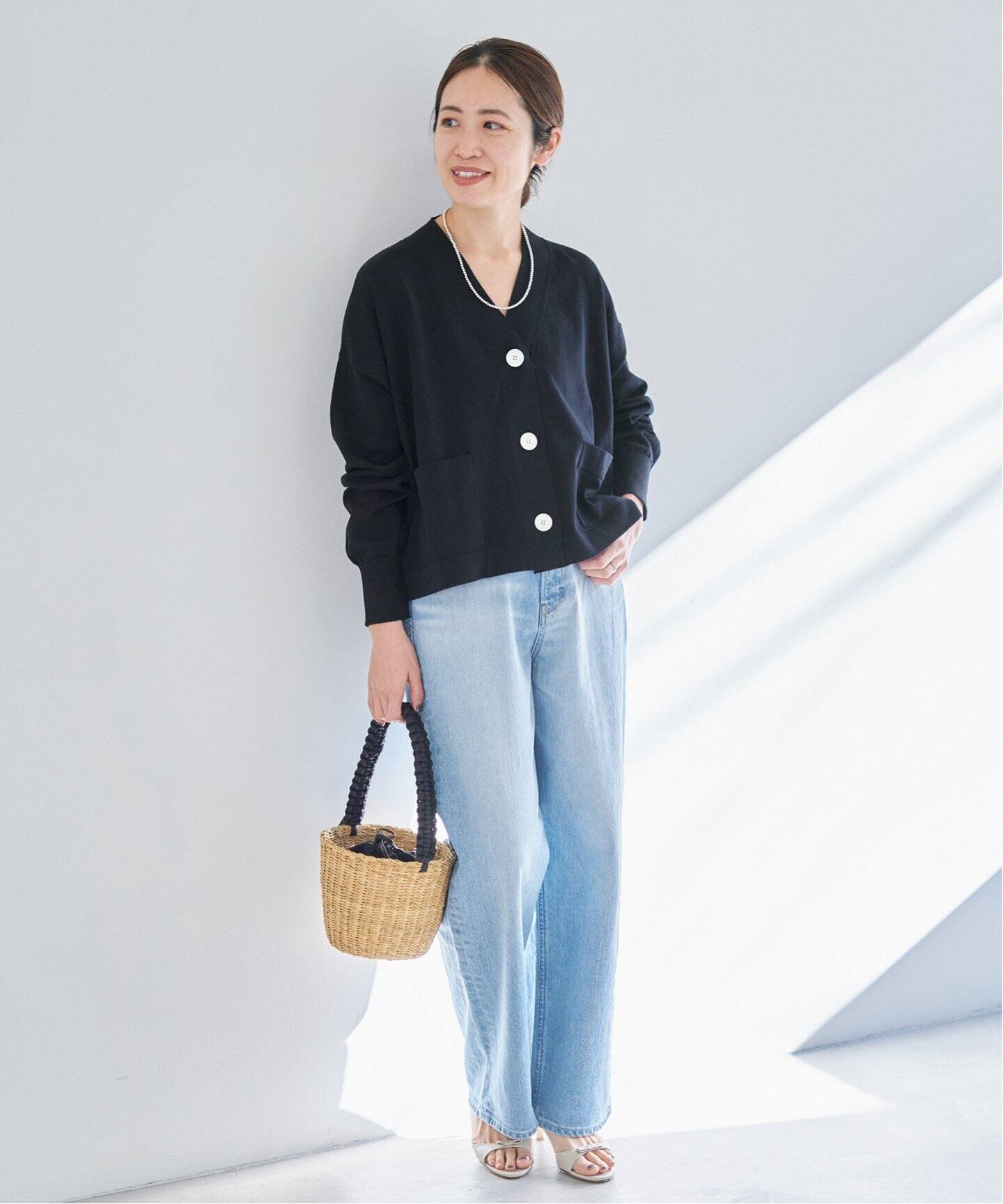 WEB限定/追加3》ドライコットン Vネックカーディガン（カーディガン  