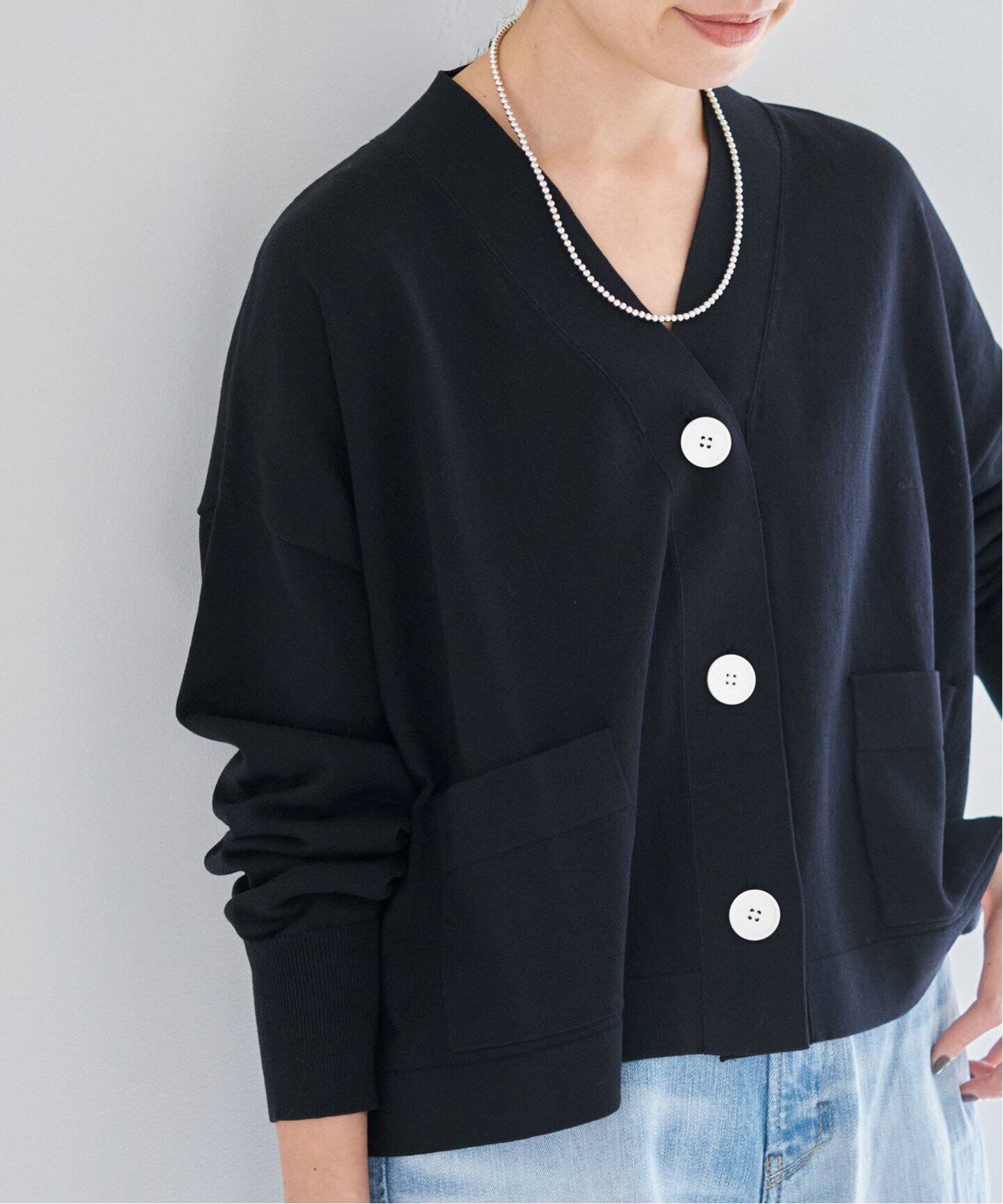 WEB限定/追加3》ドライコットン Vネックカーディガン（カーディガン  