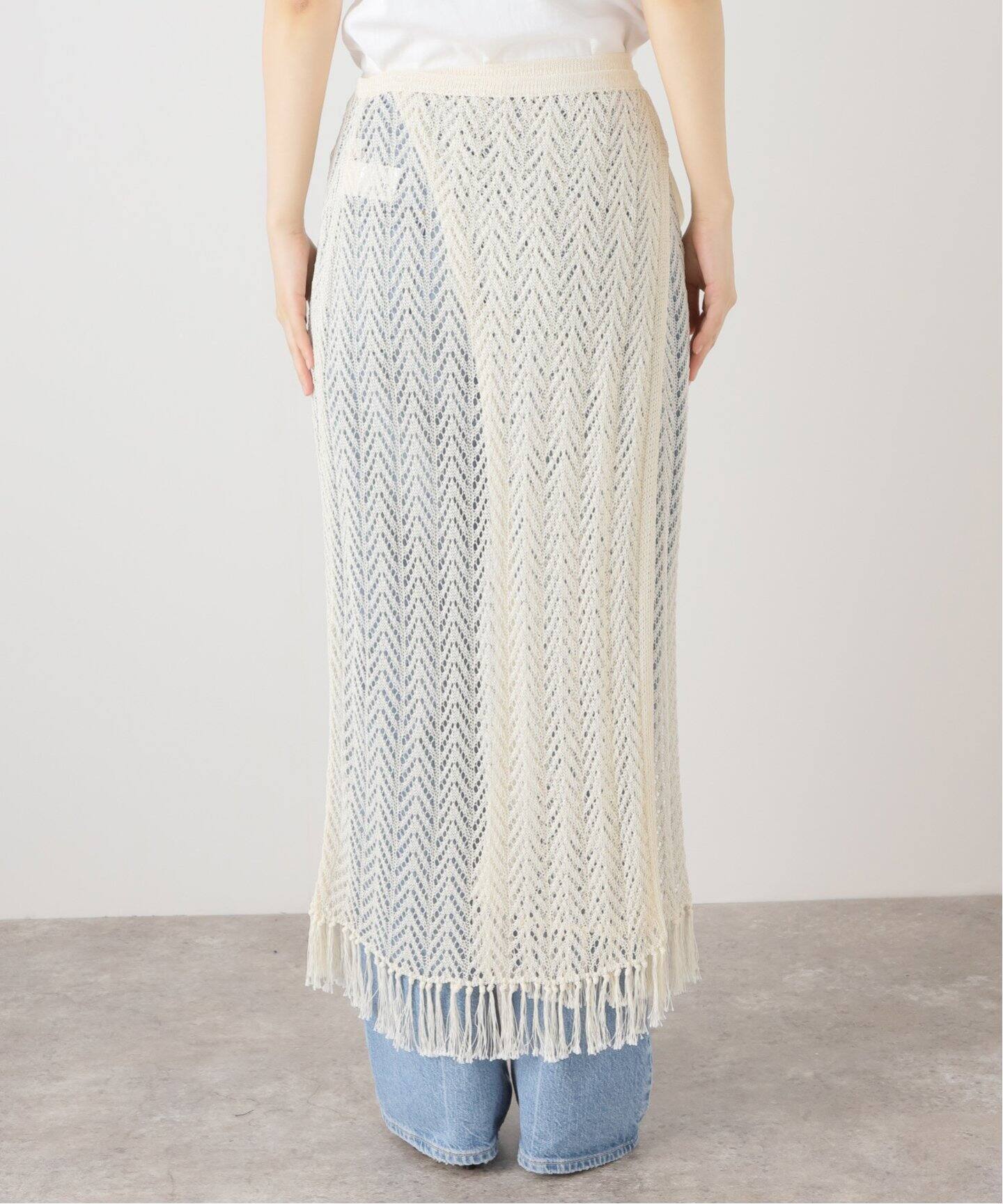 イエナ Cangioli チェックフリンジスカート （裾フリンジチェックI  