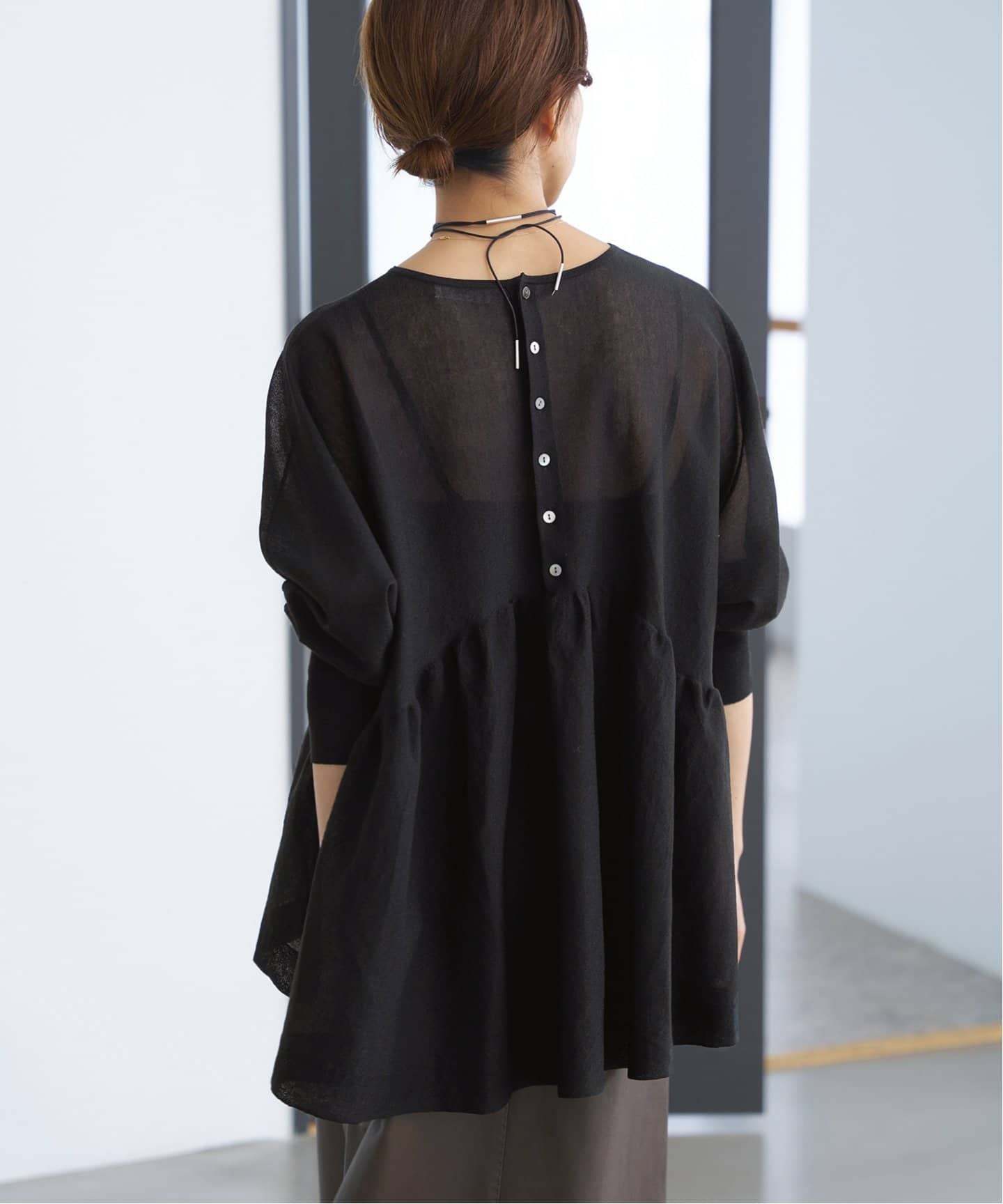IENA - 【未使用】IENA パール付きペプラムニット◆ IENA（イエナ）の「《追加》パール付きペプラムニット◇（ニット