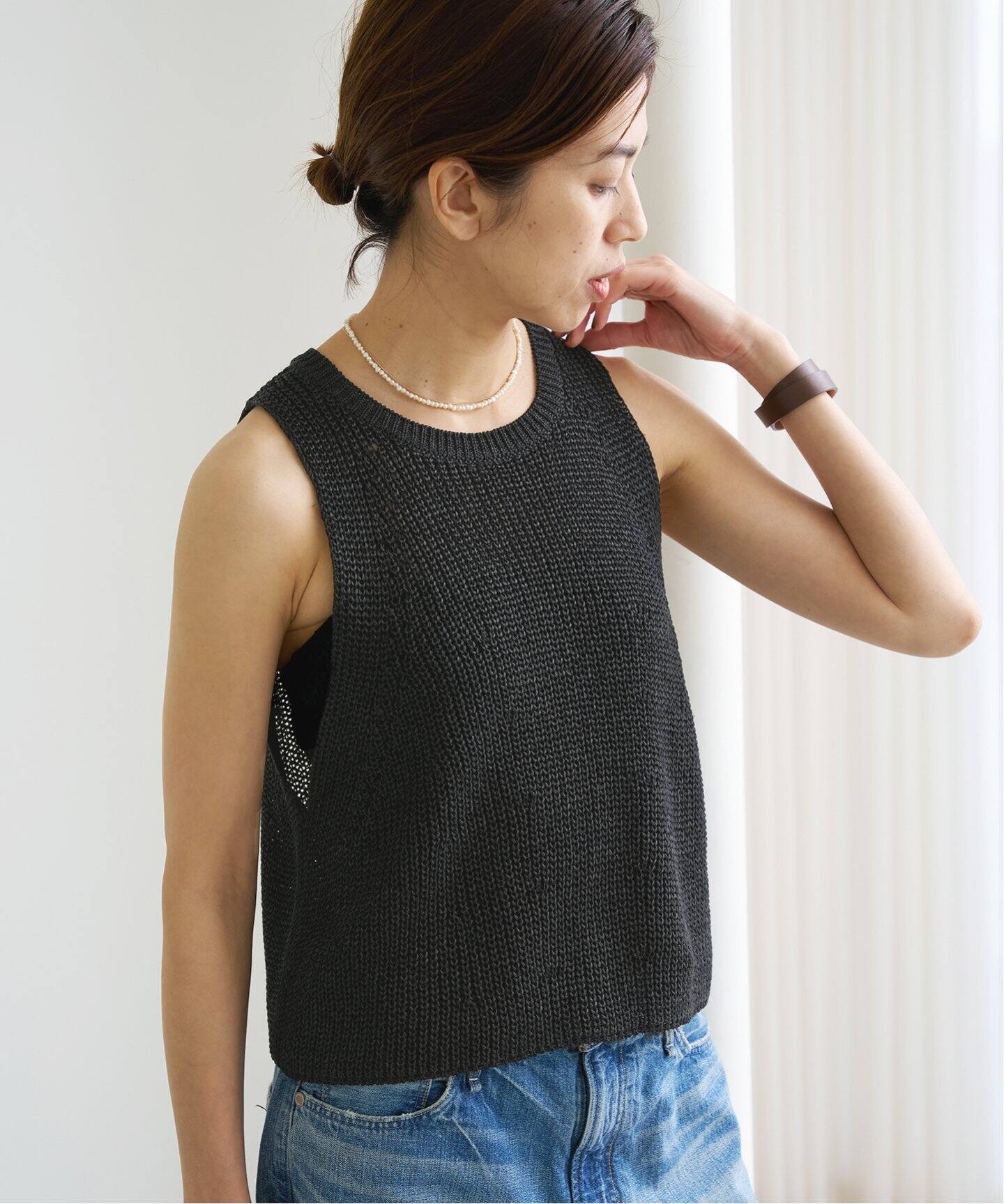 IENA 新品タグ付 ニットベスト 新品タグ付】IENA クロップドニット