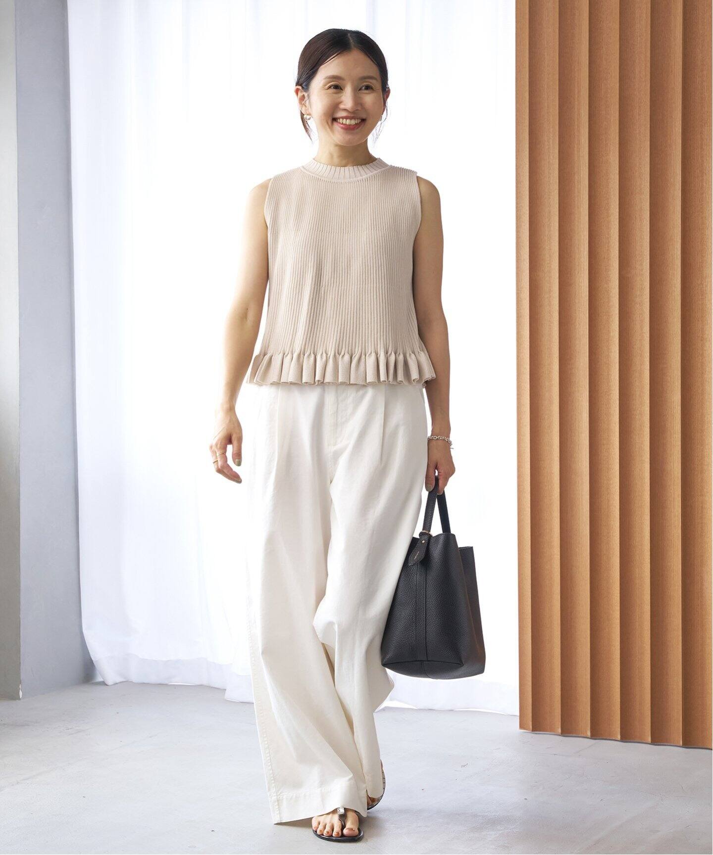 グリッターリブ フレアノースリーブ（タンクトップ）｜IENA（イエナ  