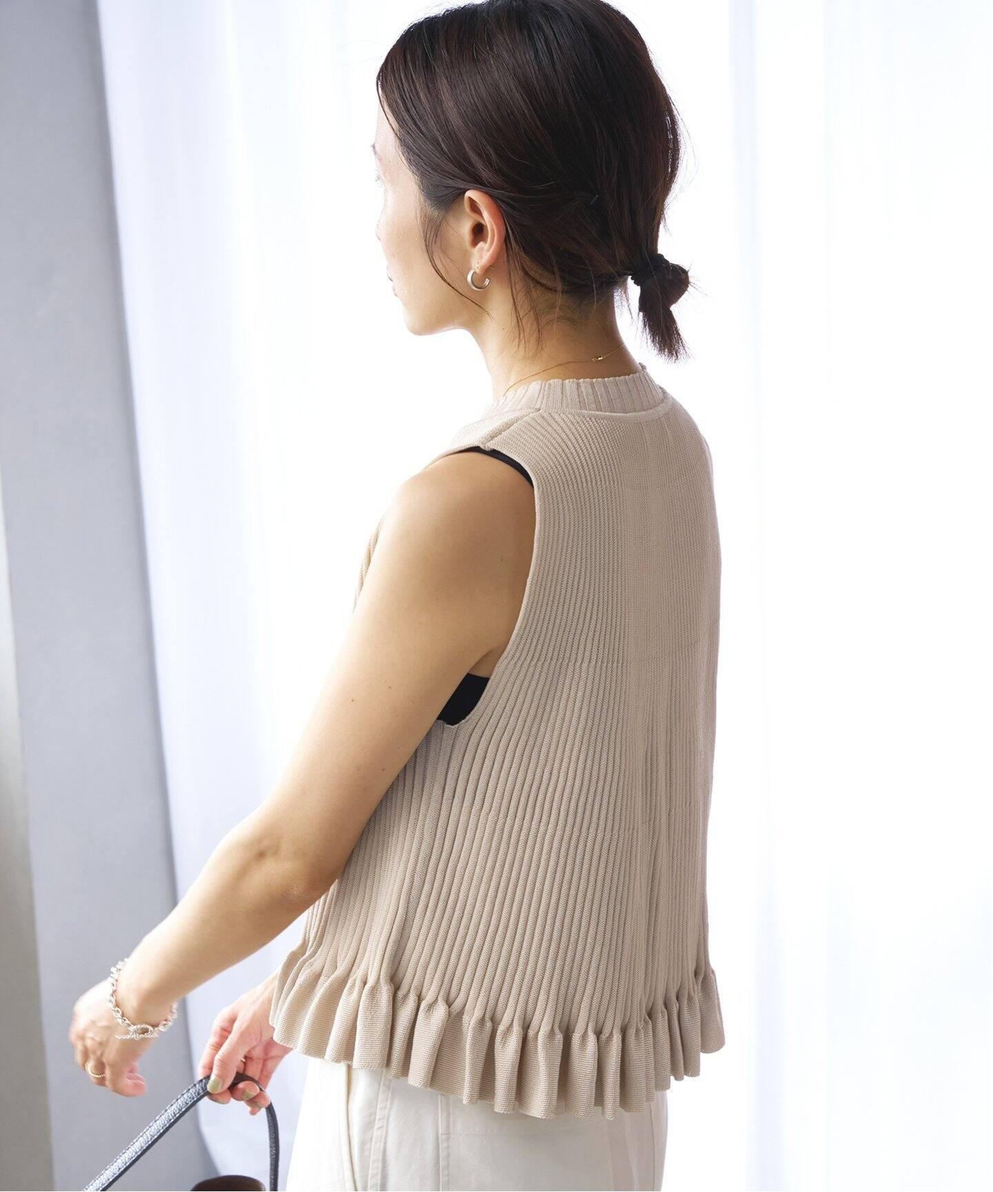 グリッターリブ フレアノースリーブ（タンクトップ）｜IENA（イエナ  