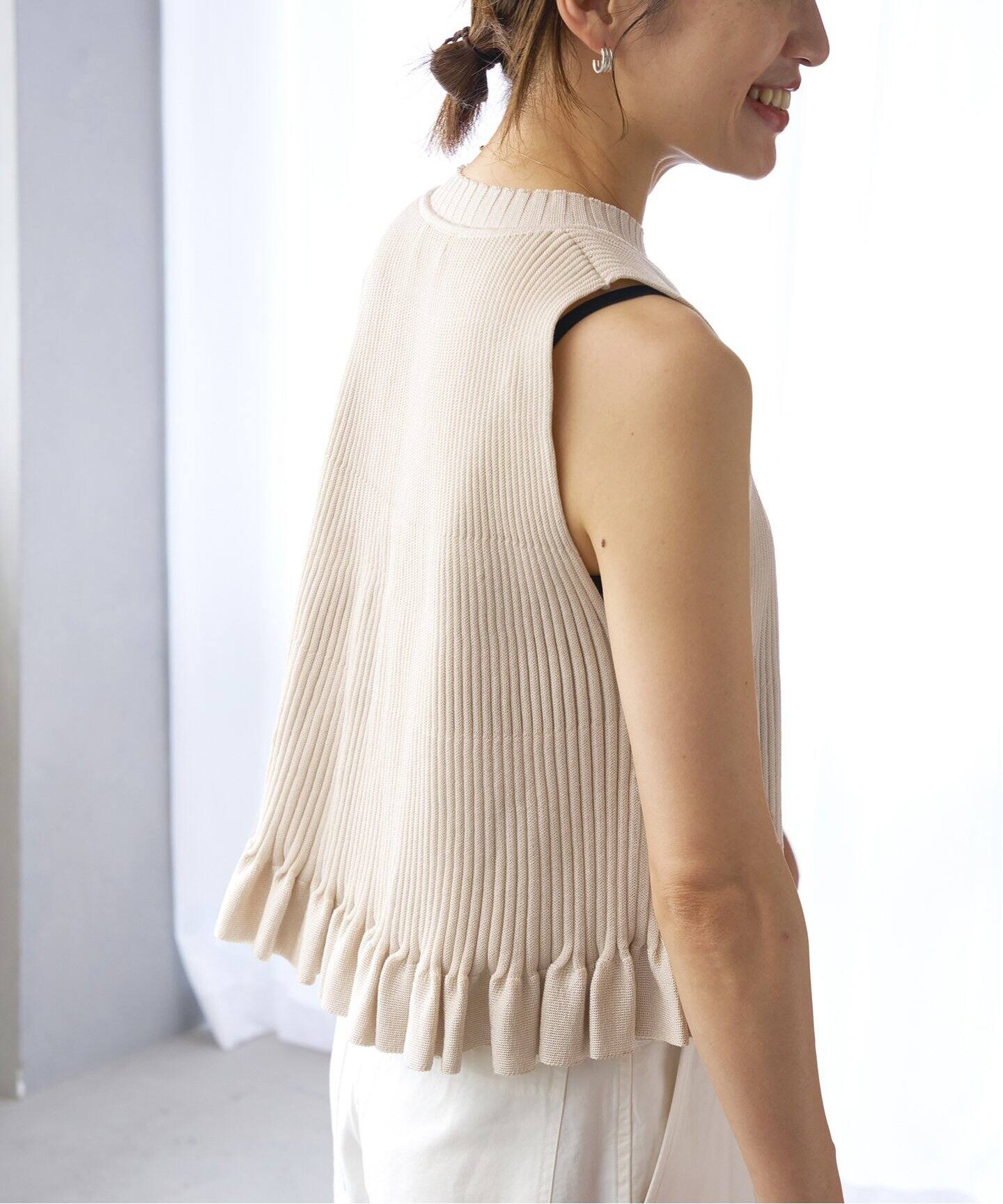 グリッターリブ フレアノースリーブ（タンクトップ）｜IENA（イエナ  