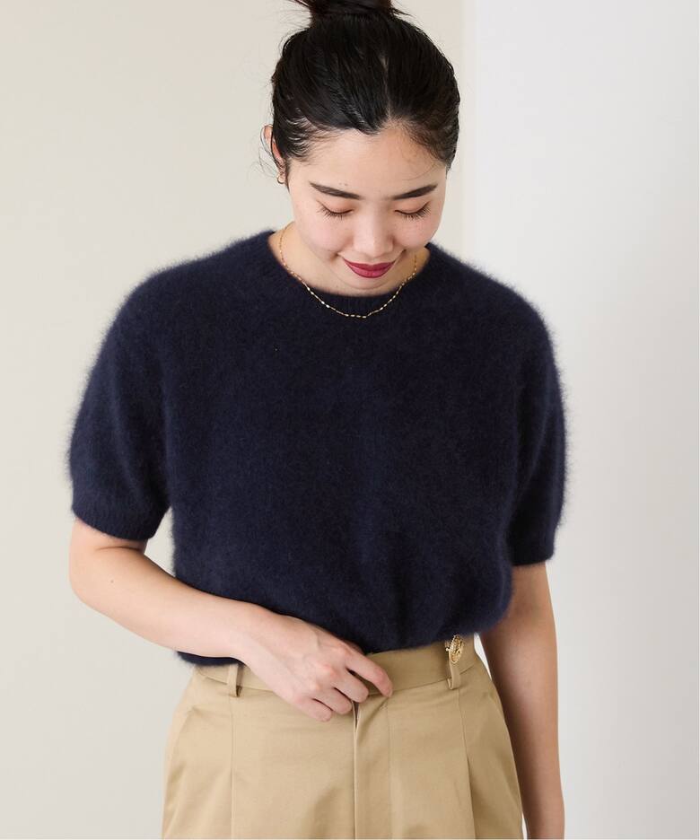fluffy ファーハーフスリーブプルオーバー（ニット／セーター）｜IENA  