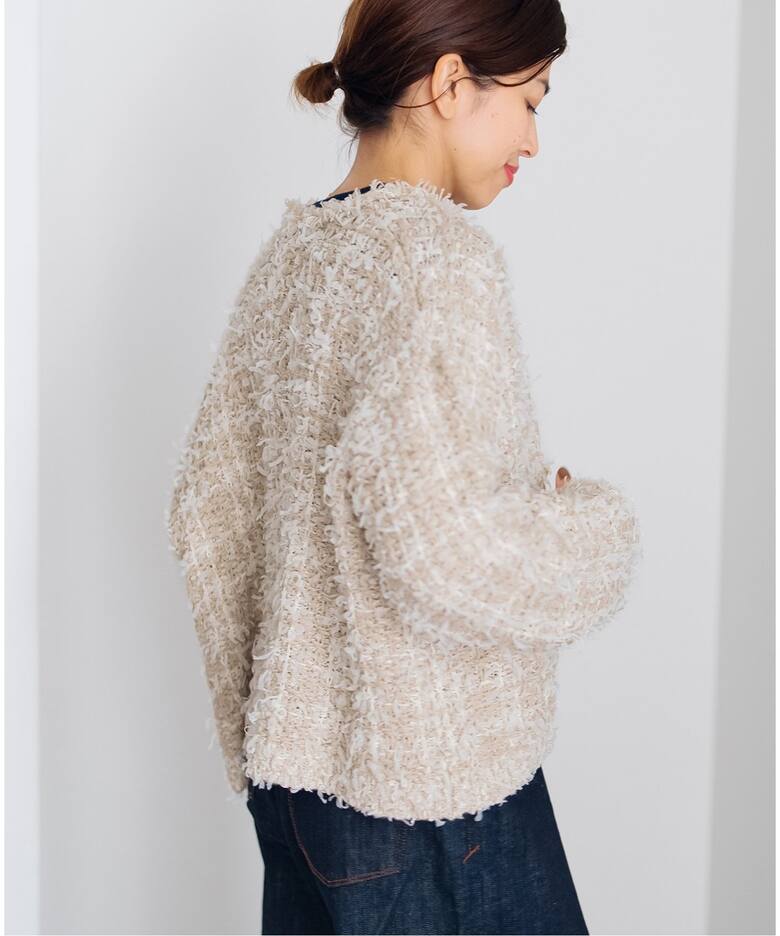 ラメツイードニットジャケット（カーディガン）｜IENA（イエナ）の通販  