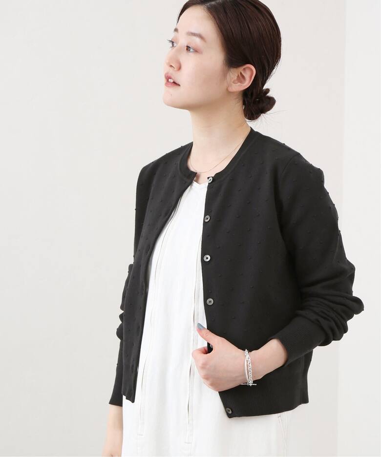 IENA ドットクルーカーディガン 