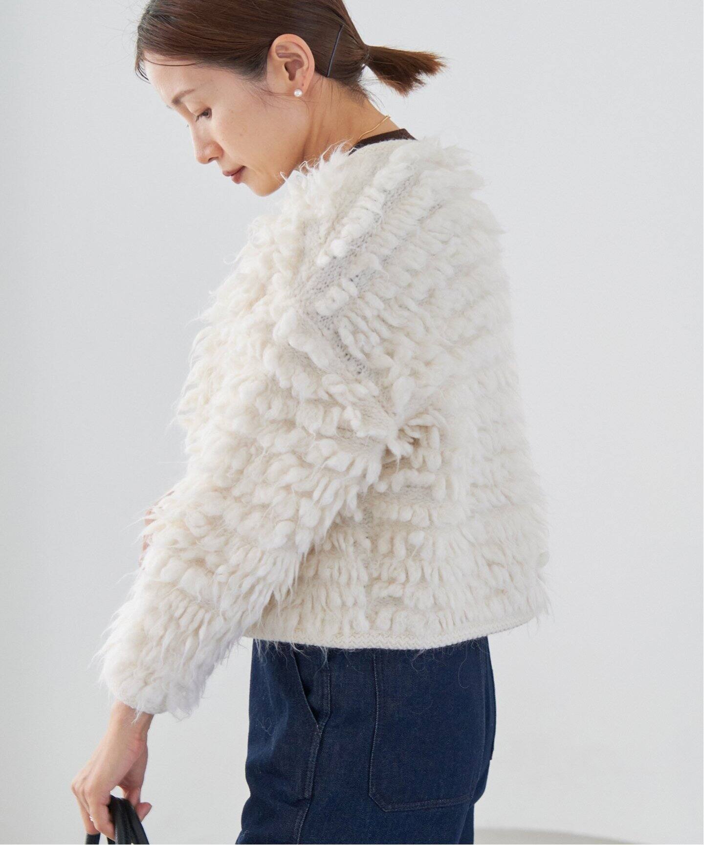 スーリーアルパカ混シャギーニットジャケット（カーディガン）｜IENA  