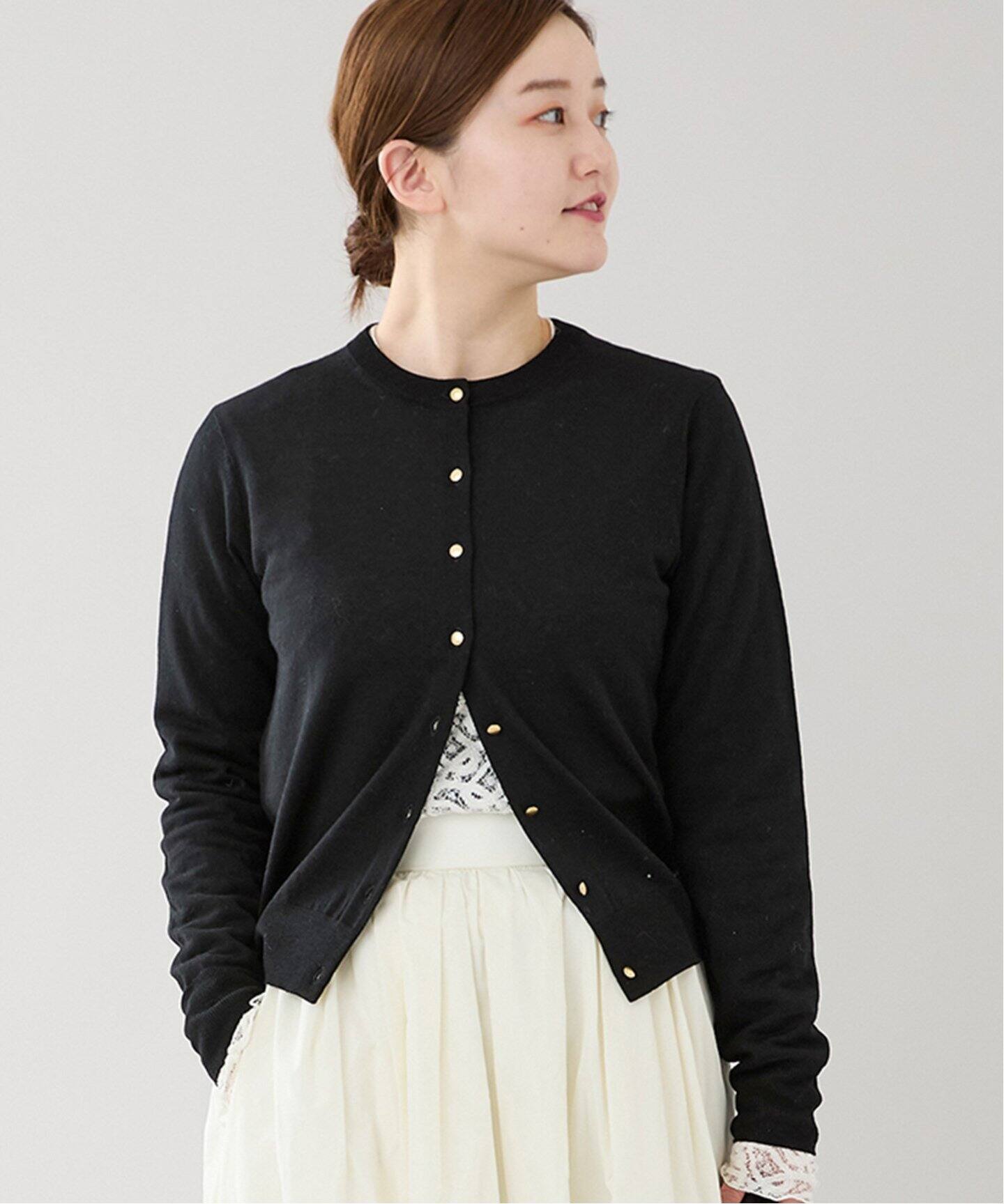 【IENA】ARKABA クルーカーディガン　ネイビー　新品未使用タグ付き ARKABA クルーカーディガン（カーディガン）｜IENA（イエナ）の