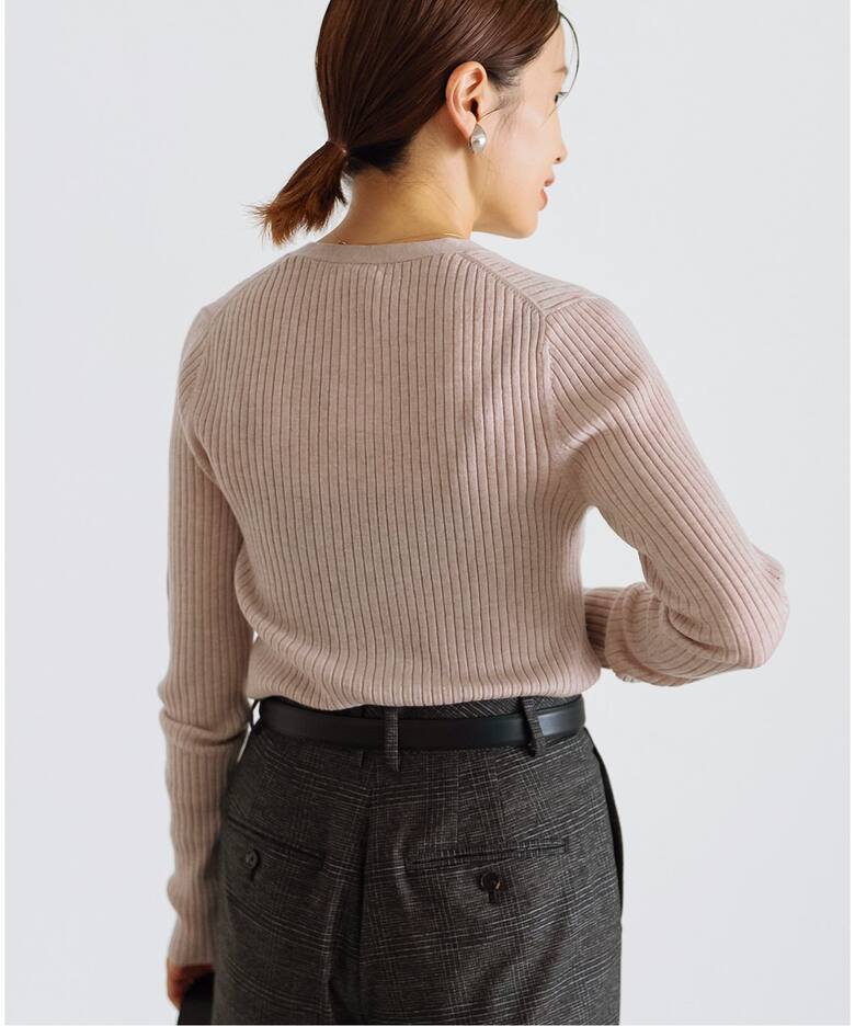 イタリア糸 RIB Vネックカーディガン（カーディガン）｜IENA（イエナ  