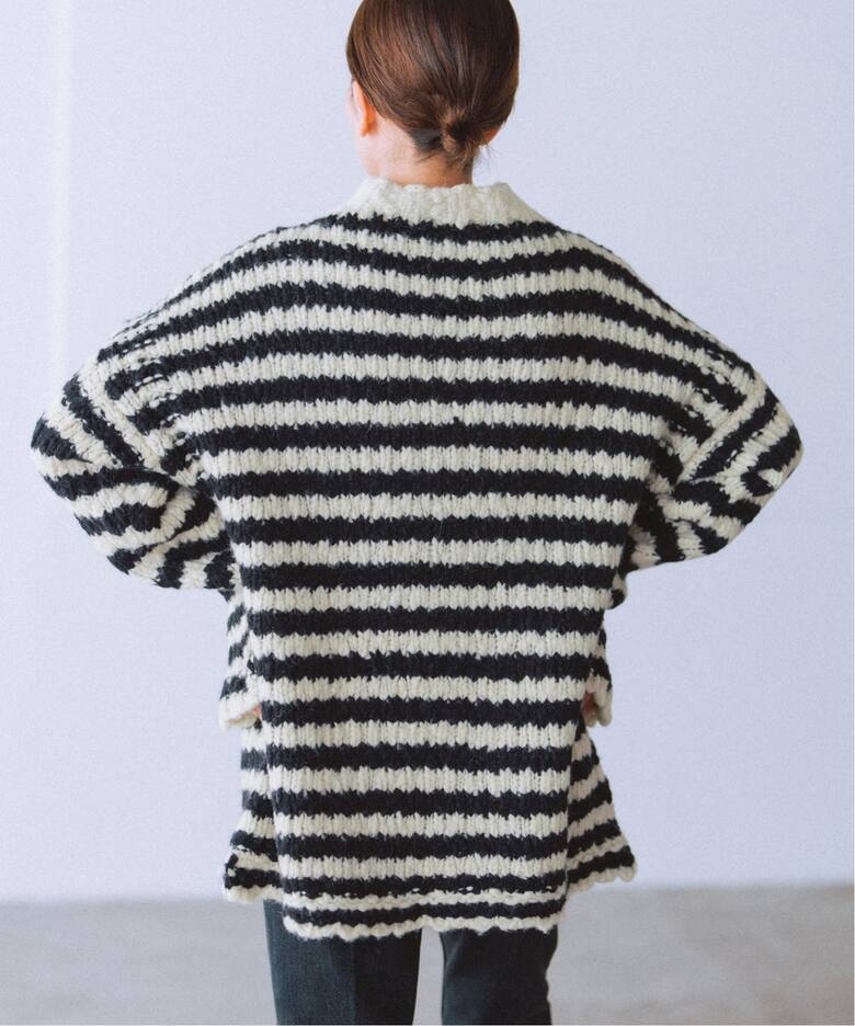 WEB限定/追加2》BLACK ハイネックボーダーニット（ニット／セーター  
