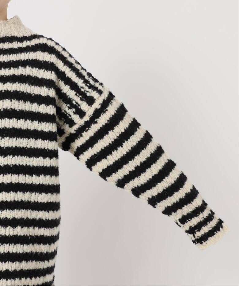 WEB限定/追加2》BLACK ハイネックボーダーニット（ニット／セーター  