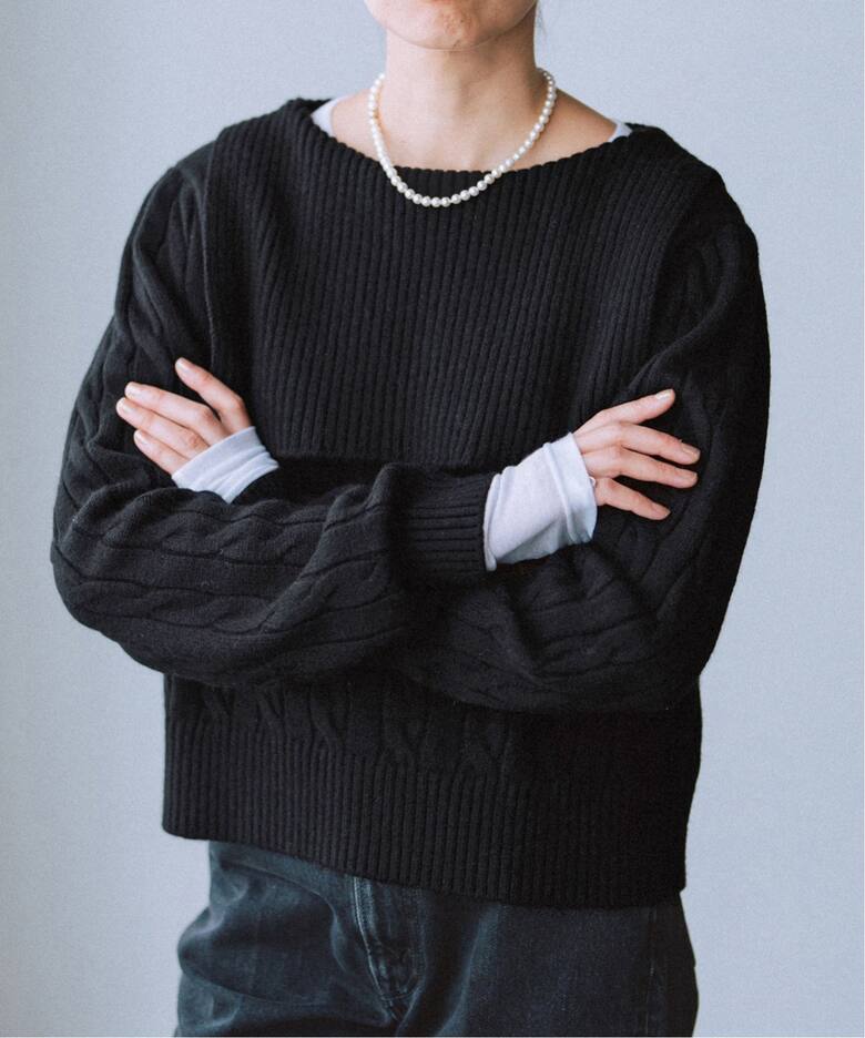 BLACK セーラーカラーニット（ニット／セーター）｜IENA（イエナ）の  