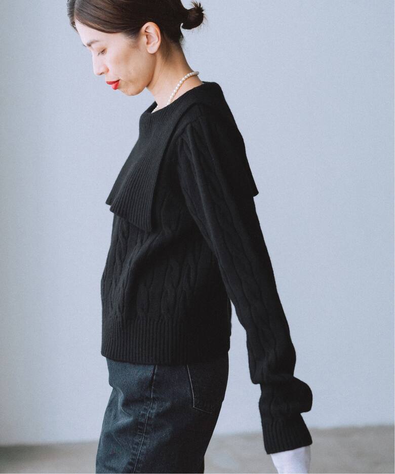 BLACK セーラーカラーニット（ニット／セーター）｜IENA（イエナ）の  