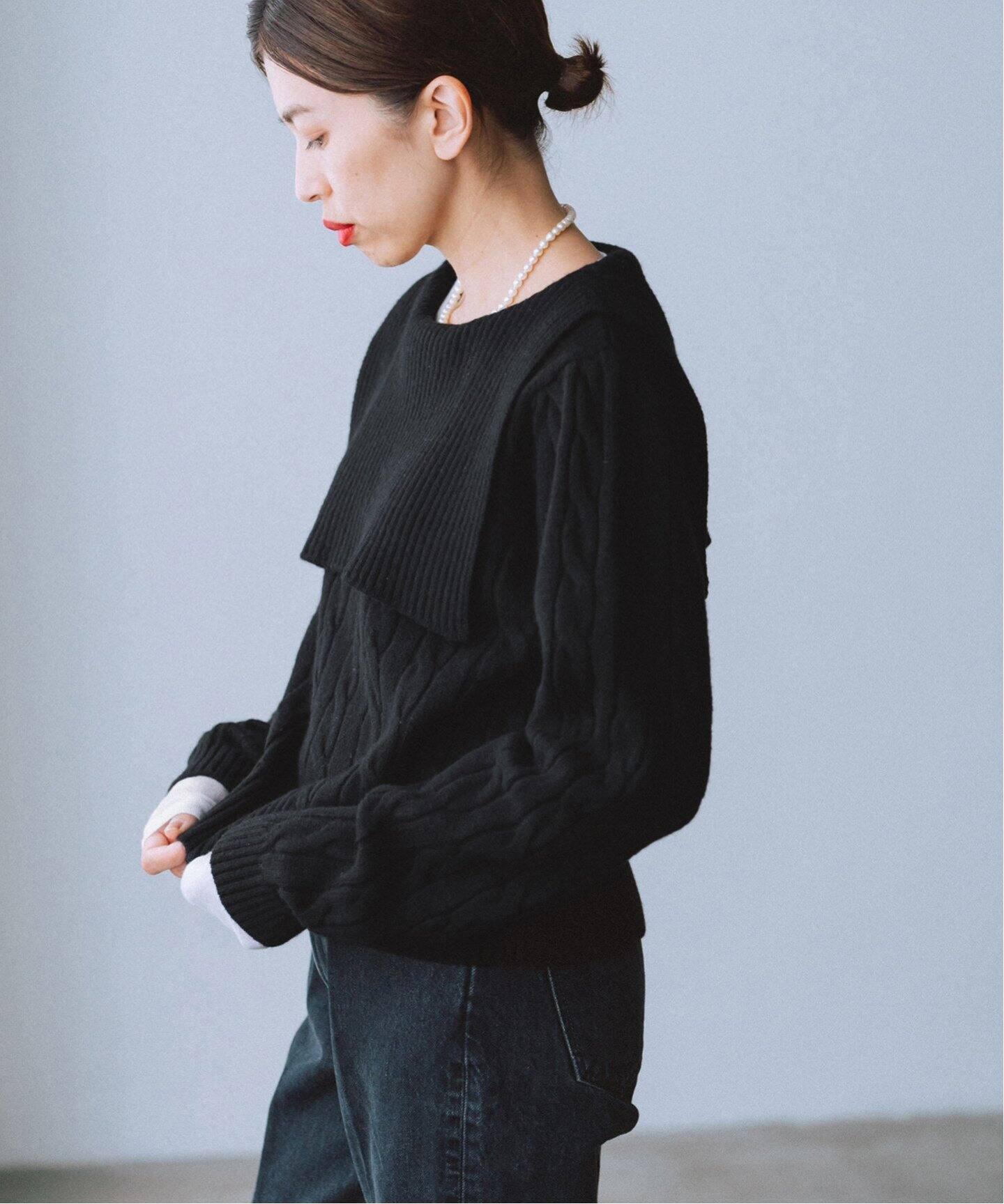 BLACK セーラーカラーニット（ニット／セーター）｜IENA（イエナ）の  