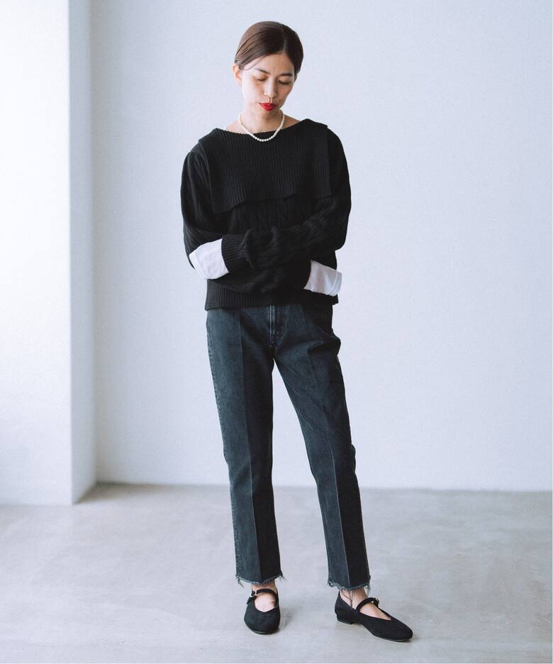 BLACK セーラーカラーニット（ニット／セーター）｜IENA（イエナ）の  