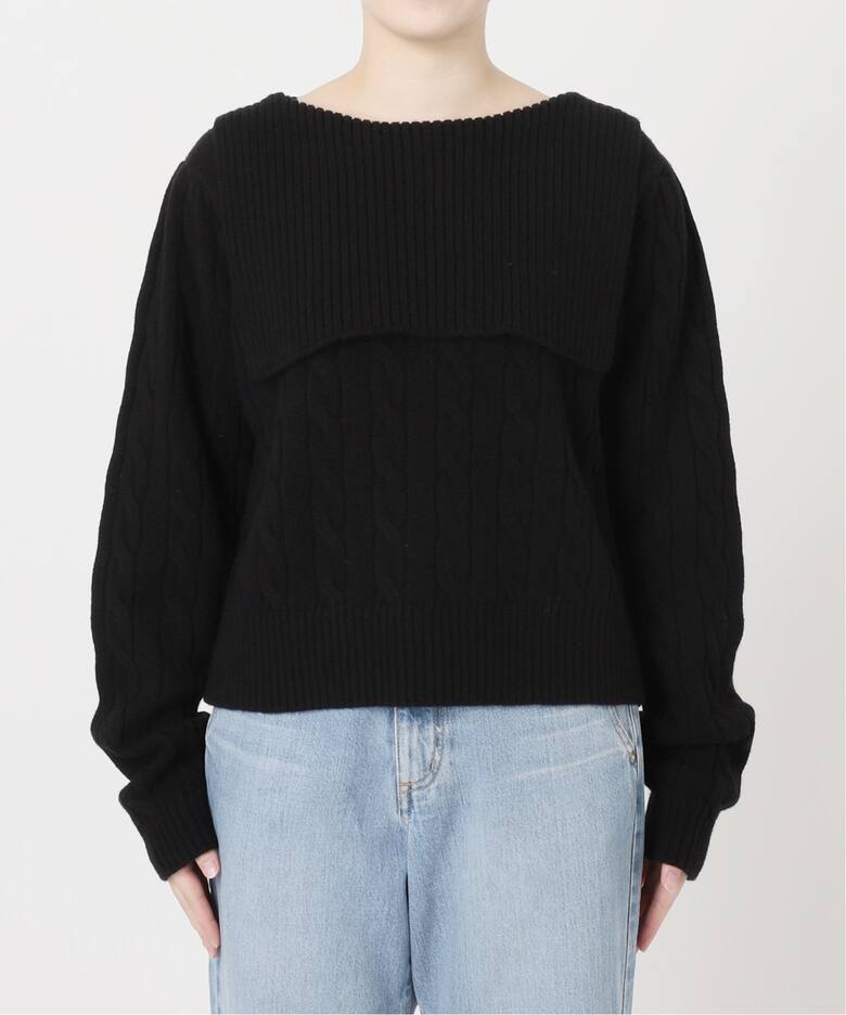 BLACK セーラーカラーニット（ニット／セーター）｜IENA（イエナ）の  