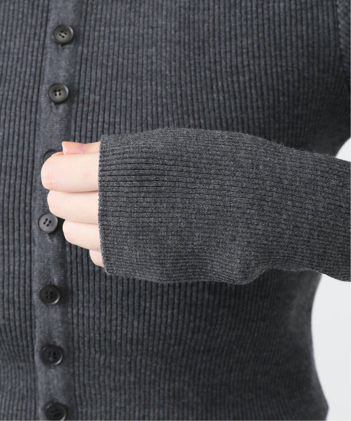 AURALEE/オーラリー WOOL HIGH GAUGE RIB KNIT SH/CD カーディガン 