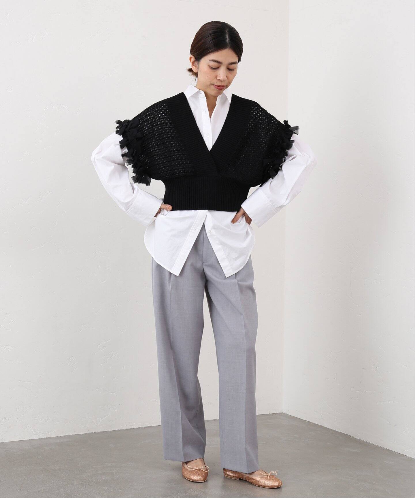 RITTO/リット】コットンVネック リボンベスト（ベスト）｜IENA（イエナ 