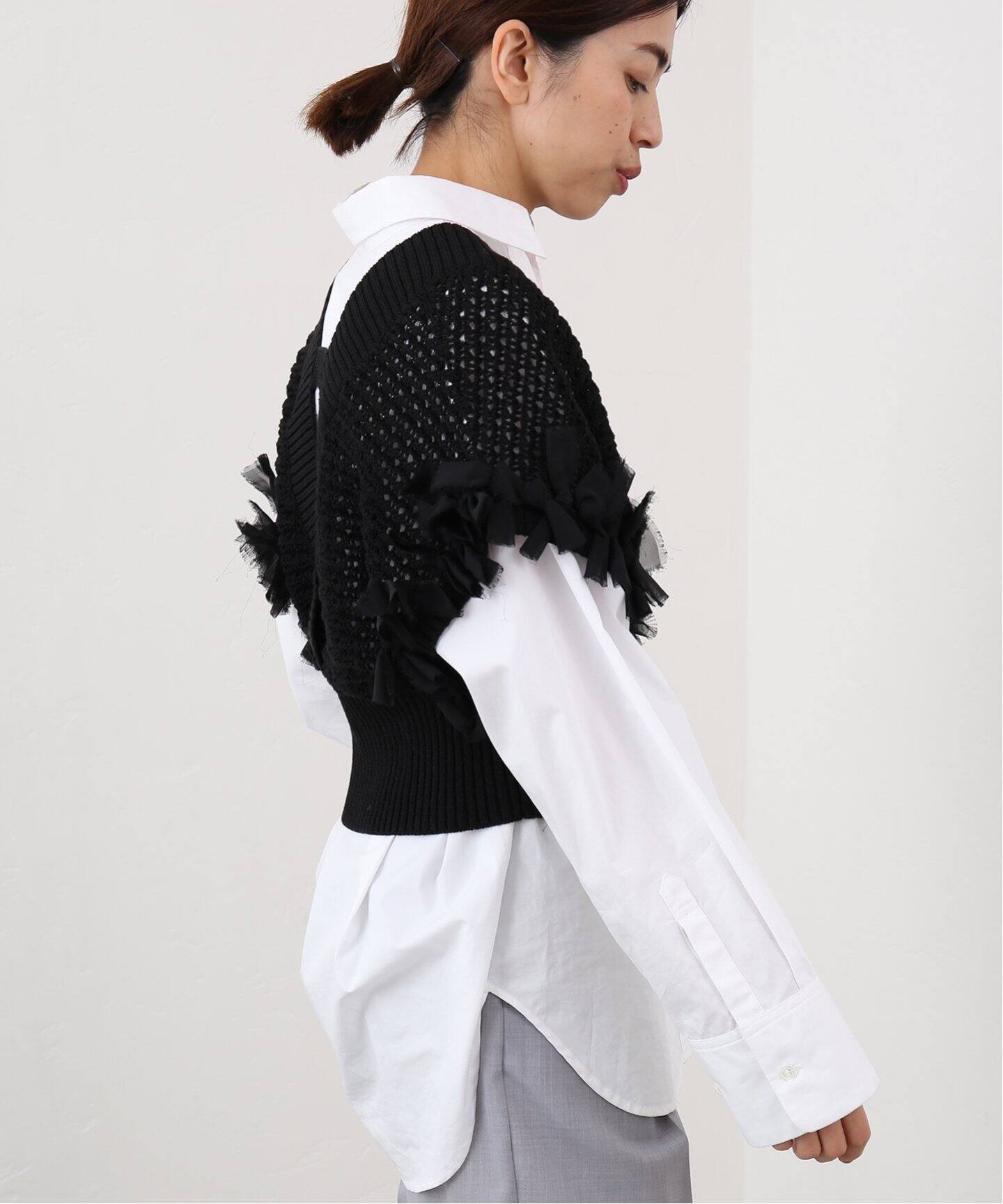 RITTO/リット】コットンVネック リボンベスト（ベスト）｜IENA（イエナ 