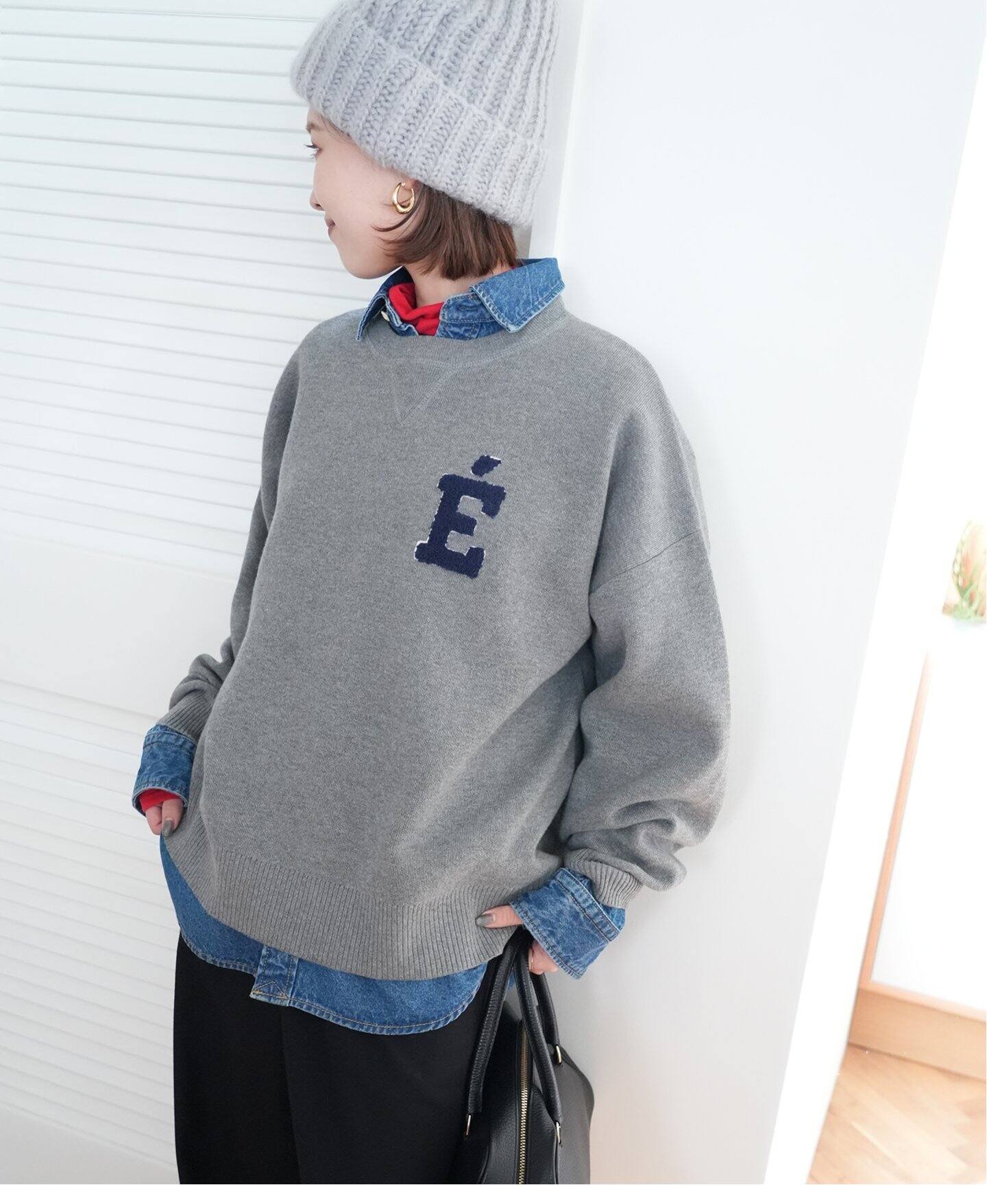 WEB限定/追加》サガラ刺繍スウェットライクニット（ニット