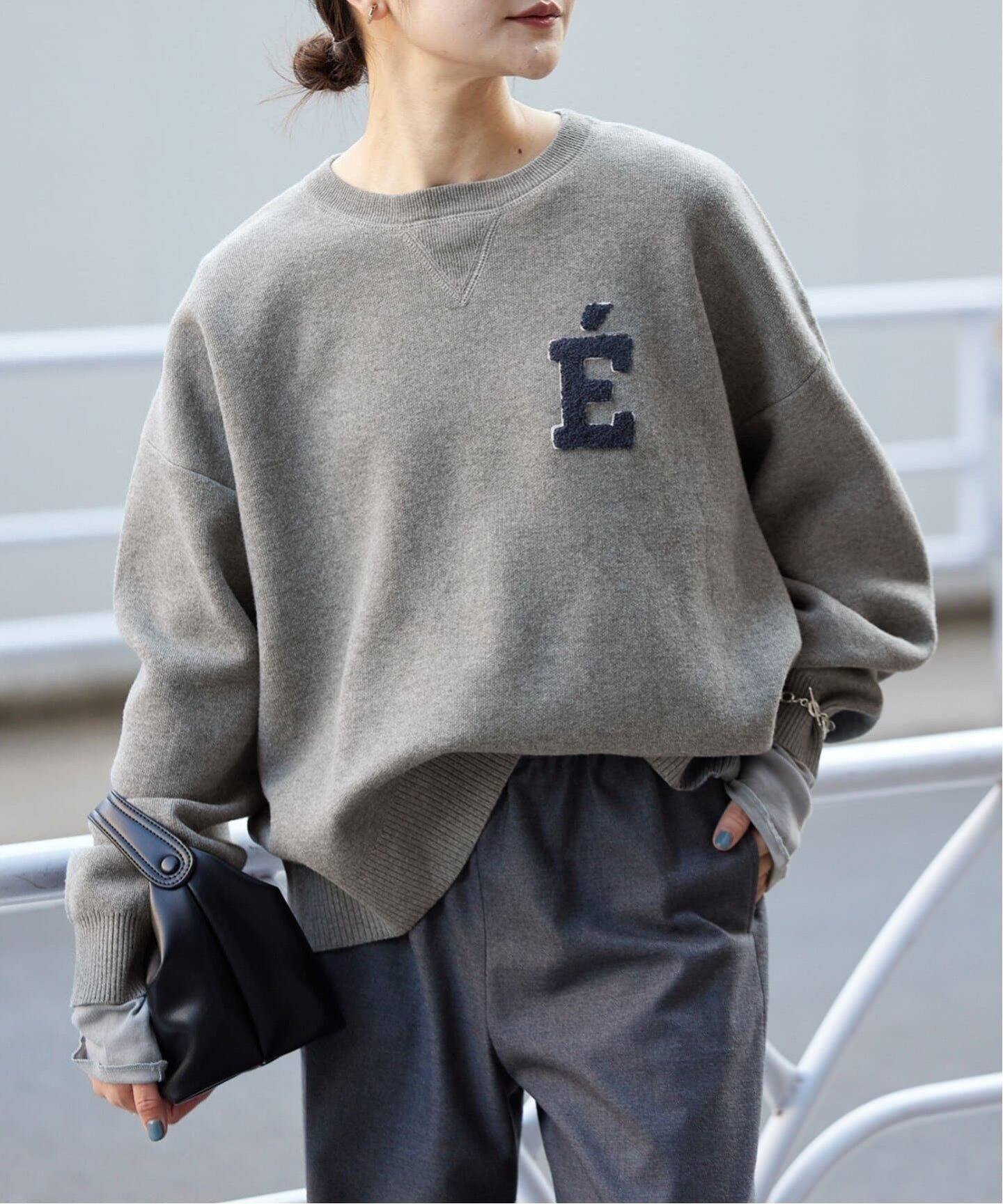 スローブイエナ サガラ刺繍スウェットライクニット ロゴ 2023AW スローブイエナ サガラ刺繍スウェットライクニット ロゴ 2023AW