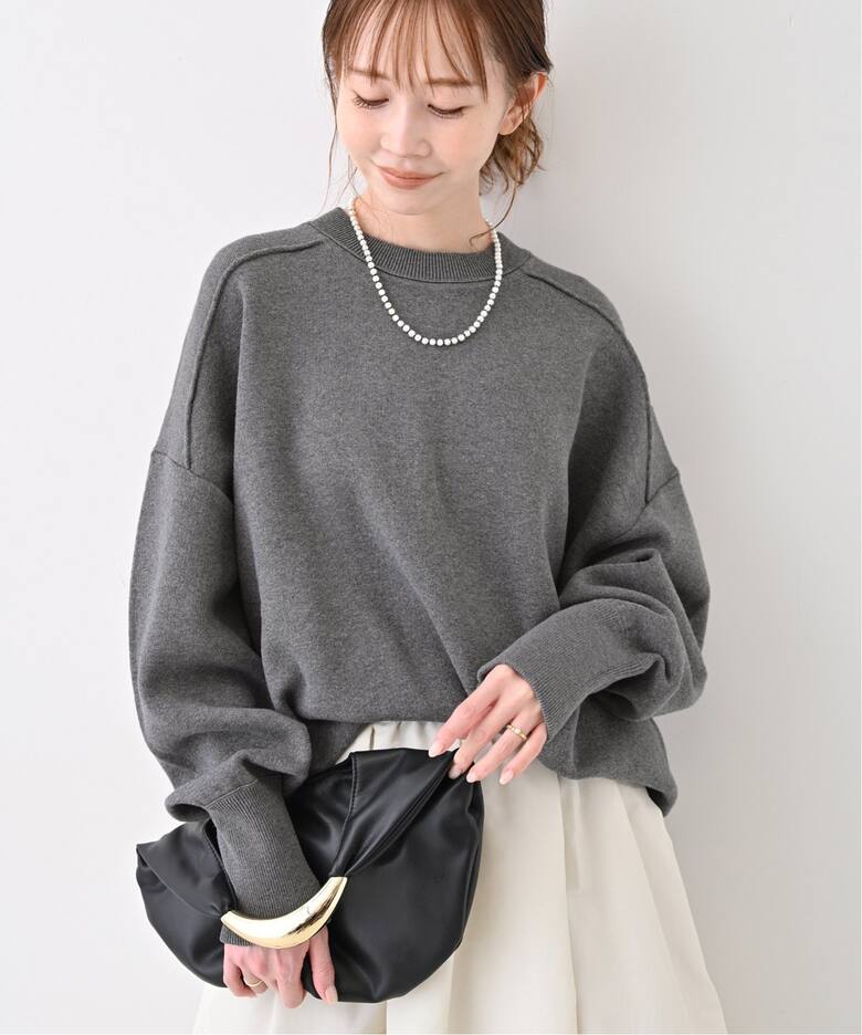 オーバーサイズ スウェットライクニット（ニット／セーター）｜SLOBE  